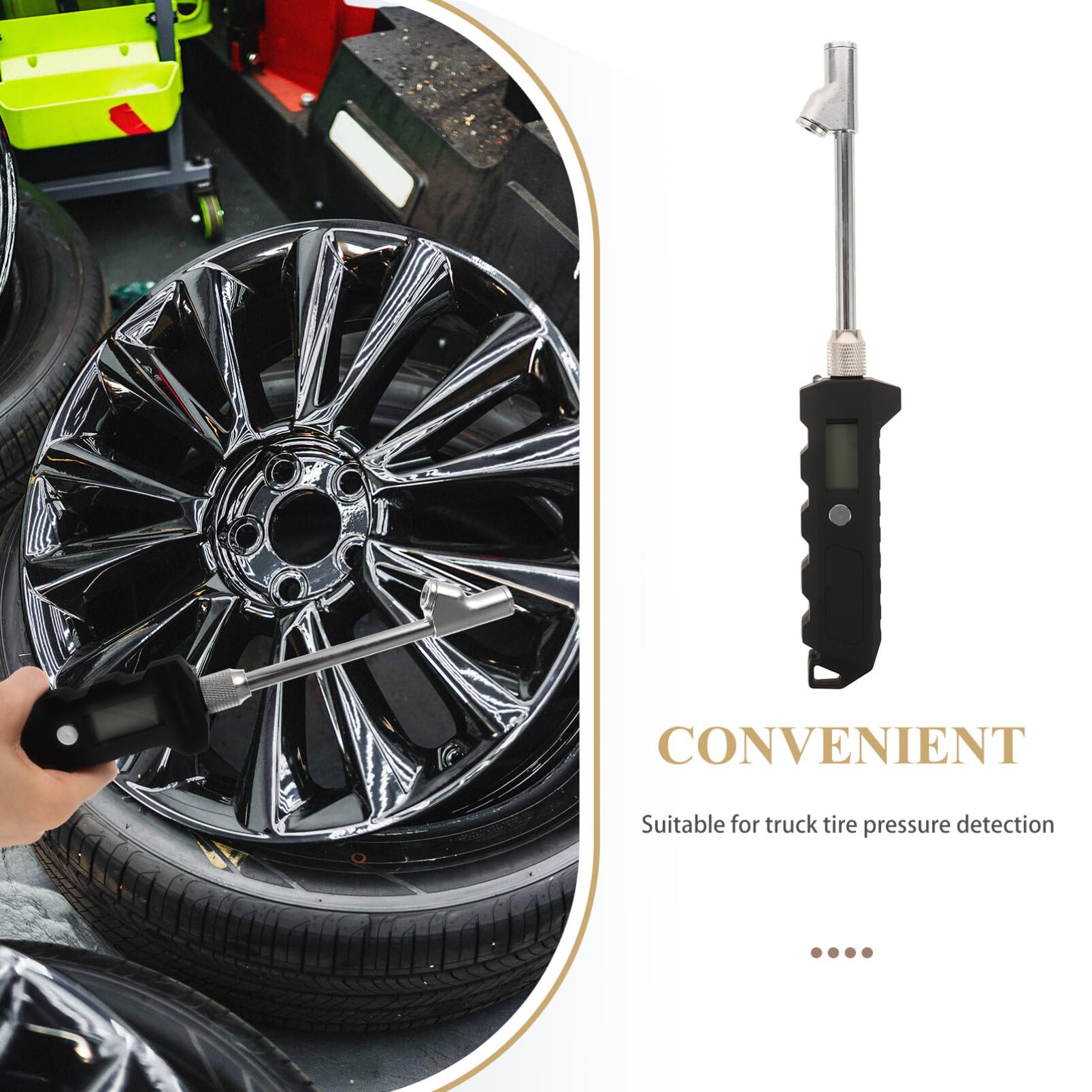 Manometro Digitale Pressione Gomme Auto 0-250psi Nero | Rv e Auto, Lettura Immediata su Display, Corpo Abs e Metallo, Controllo Preciso e Portatile