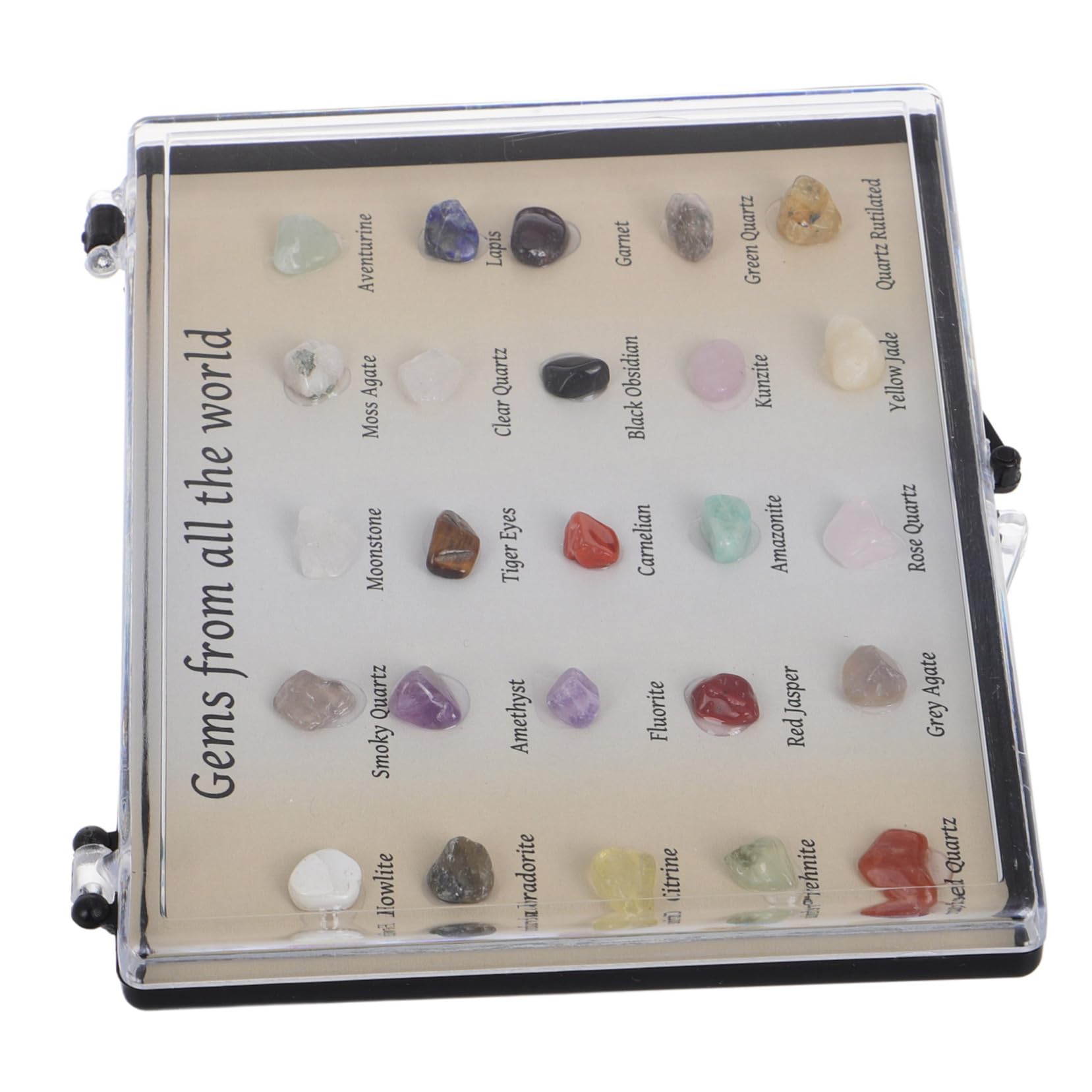 FELTECHELECTR Mini Crystal Display Case 25 Specimen Samples Rock and Mineral Activity Kit for Boys and Girls Educational Present