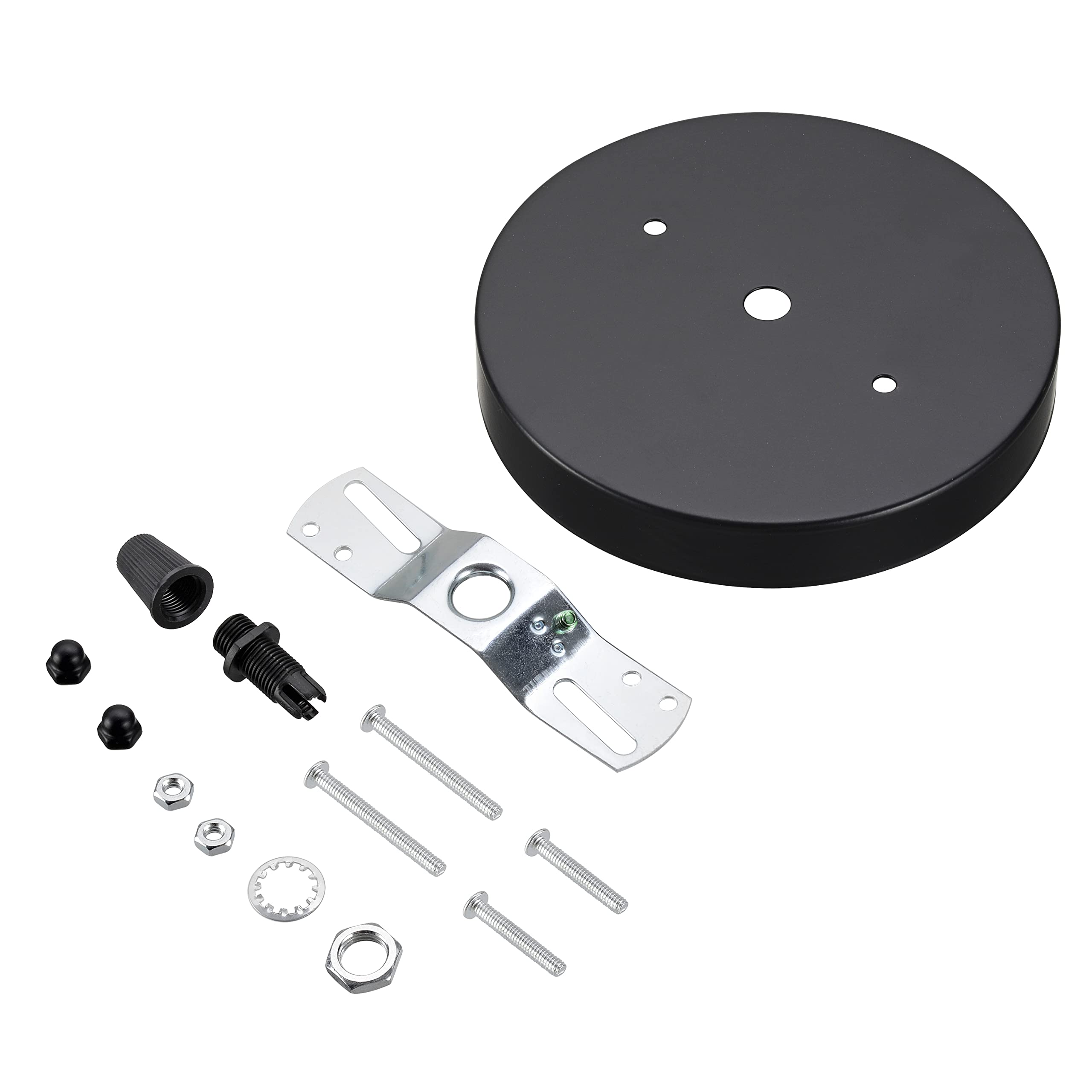 Aspen Creative 21512-11, Contemporary Chandelier & Light Fixture Canopy Kit, Matte Black, 5-1/8" Diameter, 7/16" Center Hole