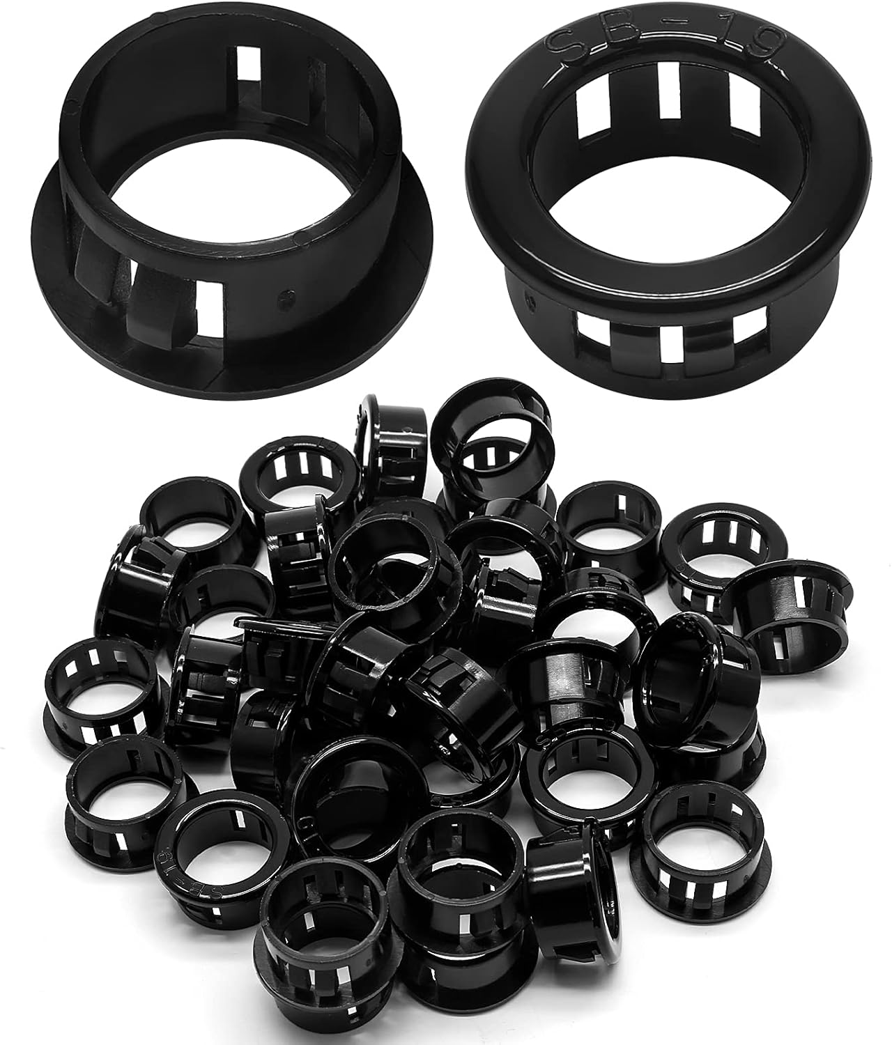 Uenhoy 50 Pcs Black Snap Bushing 3/4" Mounting Dia Nylon