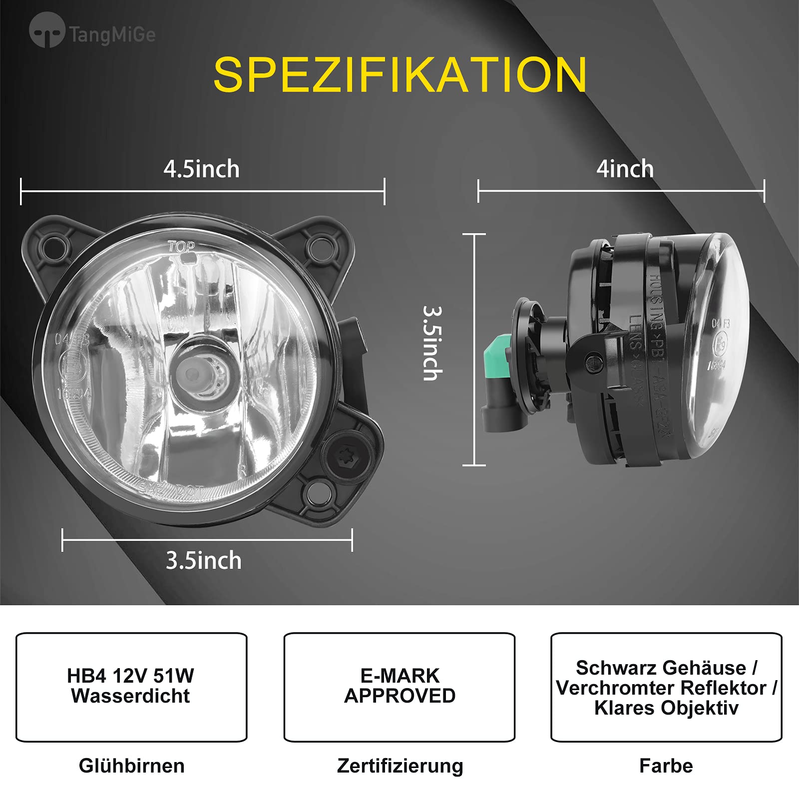 TangMiGe Luces antiniebla para Volkswagen VW Transporter Multivan T5 (7E 7F 7J 7H), Touareg 7L, Polo 9N, Crafter 30-50 2E; Skoda Praktik, Roomster 5J, Fabia I II 1 2 (6Y2 6Y3 6Y5 542 545)