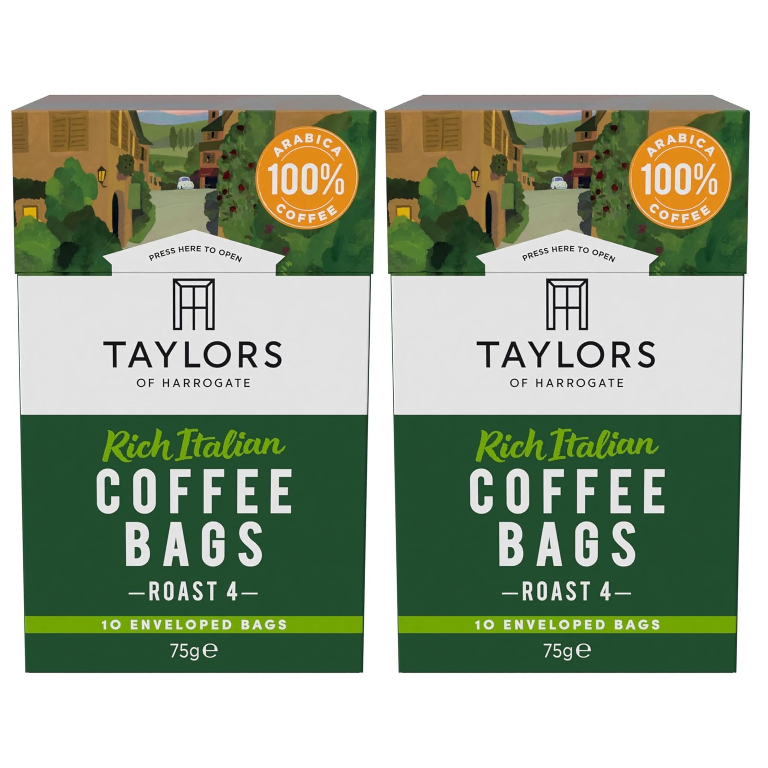 Taylors Of Harrogate Rich Italian Roasted Coffee Bags, 75gm (Pack of 2)