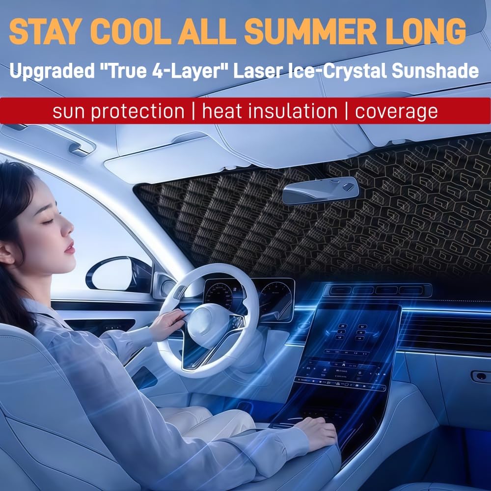 Parasol Coche para Mercedes-Benz GLc Coupe 2016-2026,Parasol Coche Delantero Plegable,Parasol Parabrisas,Automóvil Accesorios en Verano,Protección UV Reduce Calor Interior