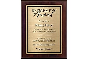 Stunning Engraved Retirement Plaques Personalized with Your Wording