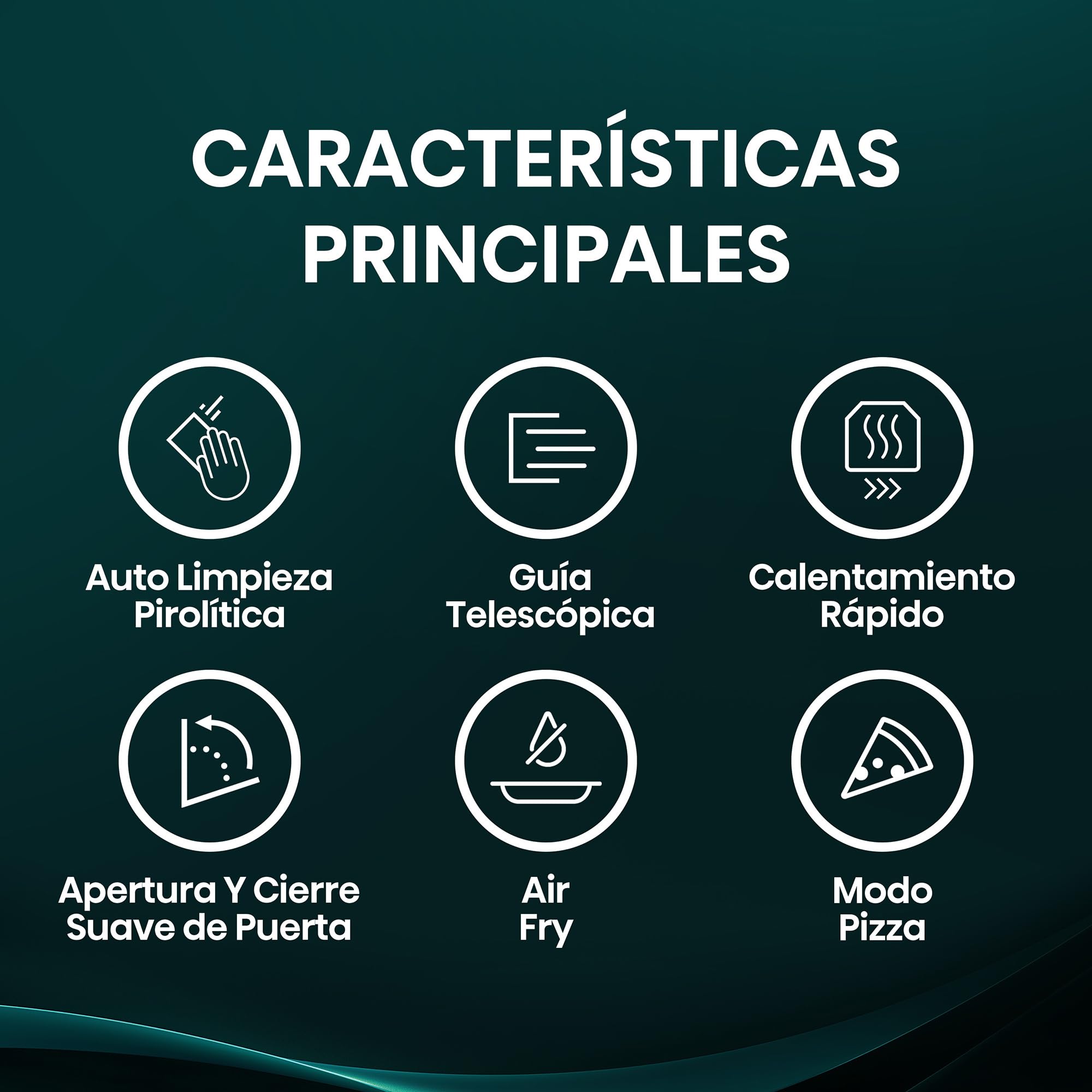 Hisense BI64216EPX - Horno Multifunción Pirolítico, Clase A++, 78L, Fondo 57cm, Guía Telescópica, Calentamiento Rápido, Apertura Y Cierre Suave de Puerta, Air Fry, Modo Pizza, Modo Congelados, Inox