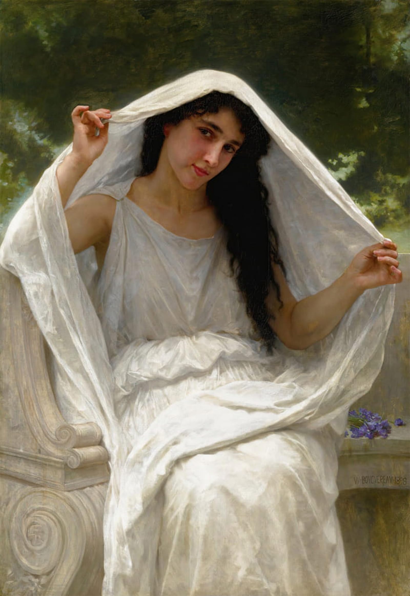 ARTXLXXBN Famous Art Print Poster Vintage Wall Art the Virgin of the Angels by William Adolphe Bouguereau Canvas Art Poster for Home Decor 60x90cm