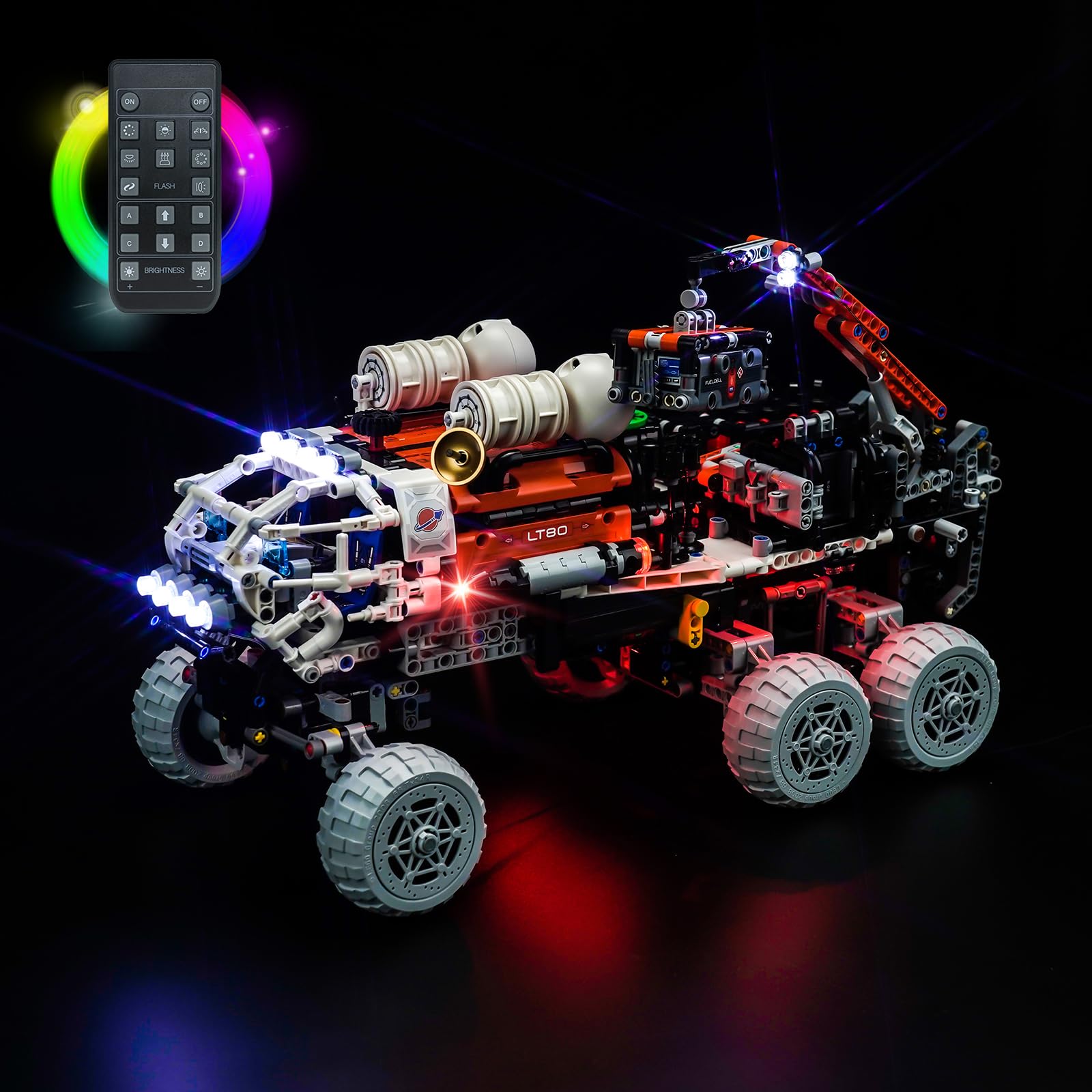 Light Kit for Lego Mars Crew Exploration Rover 42180, Remote Control Lighting Set for Lego 42180 Mars Crew Exploration Rover