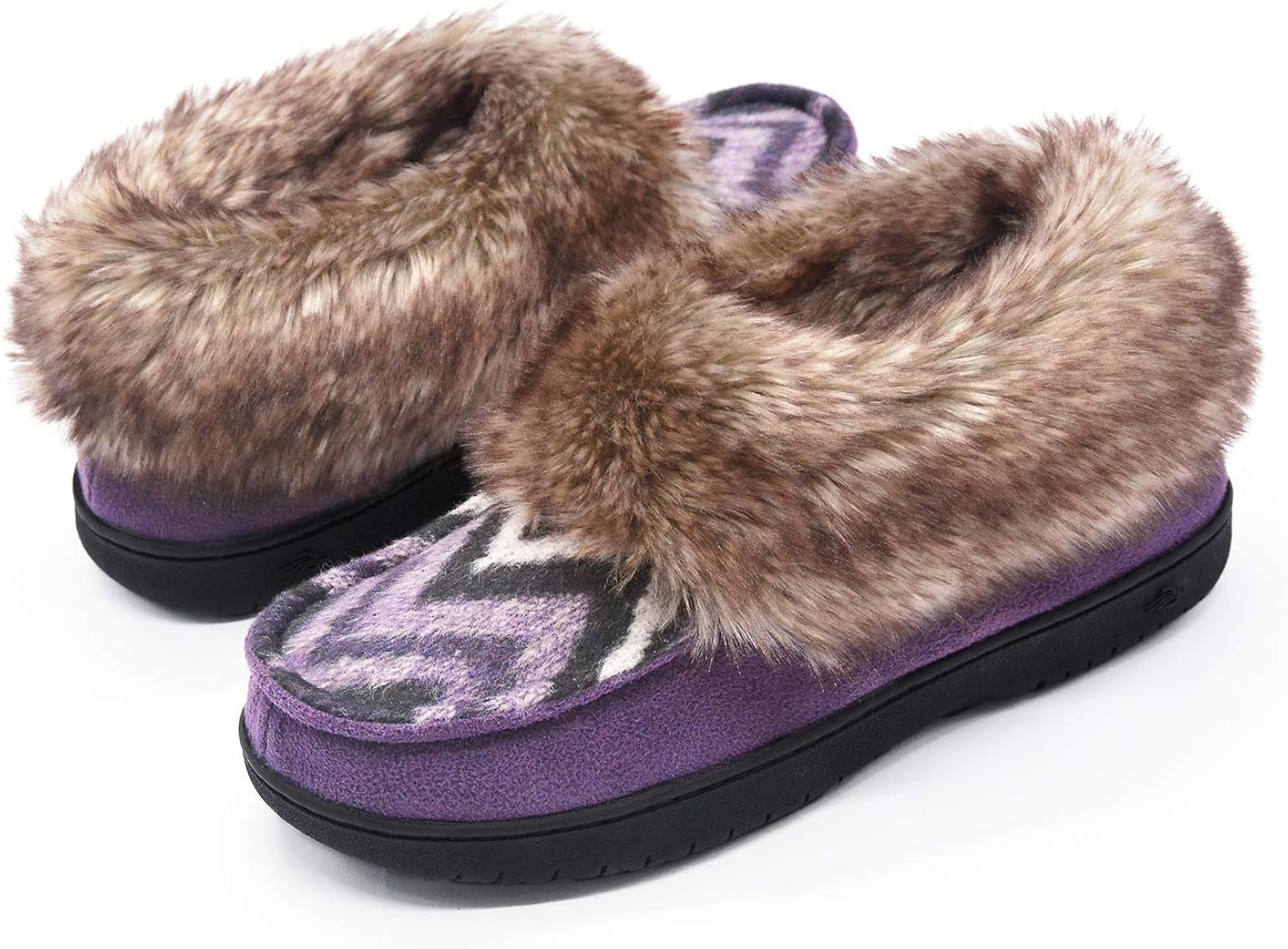 Zigzagger Women's Comfort Memory Foam Bootie Slippers with Warm Polar