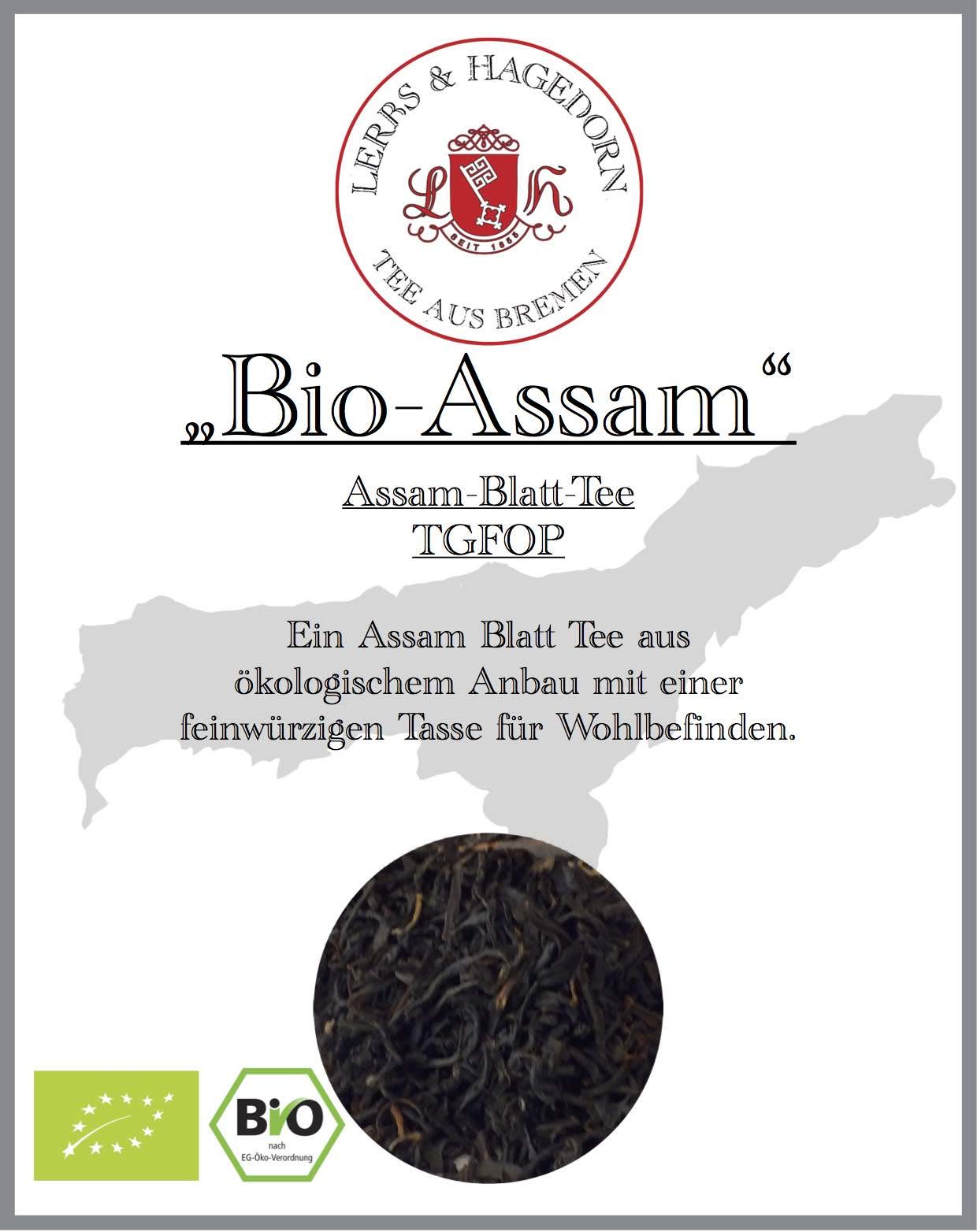 Lerbs & Hagedorn, Bio Assam Tee Blatt Tee TGFOP Typ Sewpur| Feinwürziger Geschmack 1.5kg (ca. 122 Liter) Ökologischer Anbau