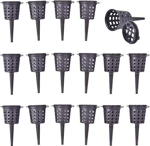 OBANGONG 100 cestas de malla de fertilizante para jardín, cuarto de bebé, acuario portátil con tapa, tazas nutricionales para suculentas, orquídeas,