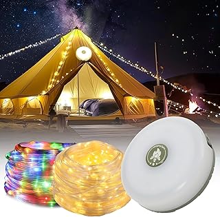 Jsdoin Camping Fairy Lights, Rollable, 10m 4-in-1 Outdoor Fairy Light with 5 Lighting Modes, LED 30s Recovery, USB Charge, Waterproof, Portable Roll-Up Camping Fairy Lights