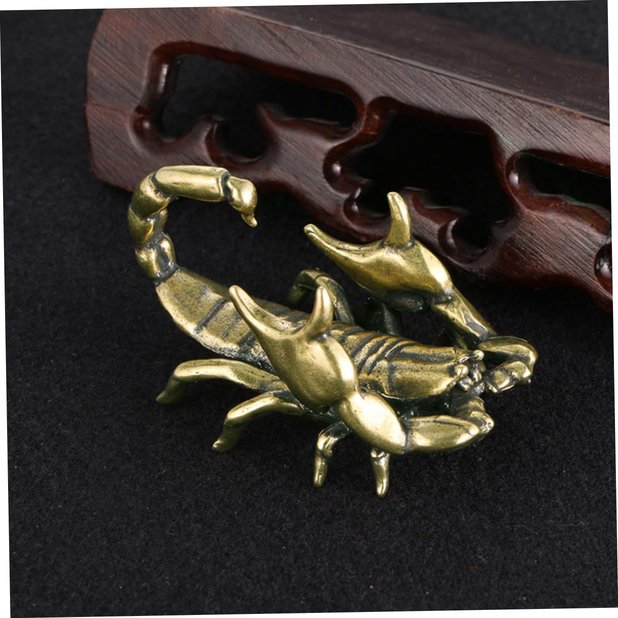 Cabilock Tiger Stiftablage 4 Stück Stift Ruhen Ornamente Zarte Stiftablage Feng-Shui-Statue Tischdekoration Feng-Shui-skulptur Stifthalter in Skorpionform -Figur Bürstenablage Golden Messing