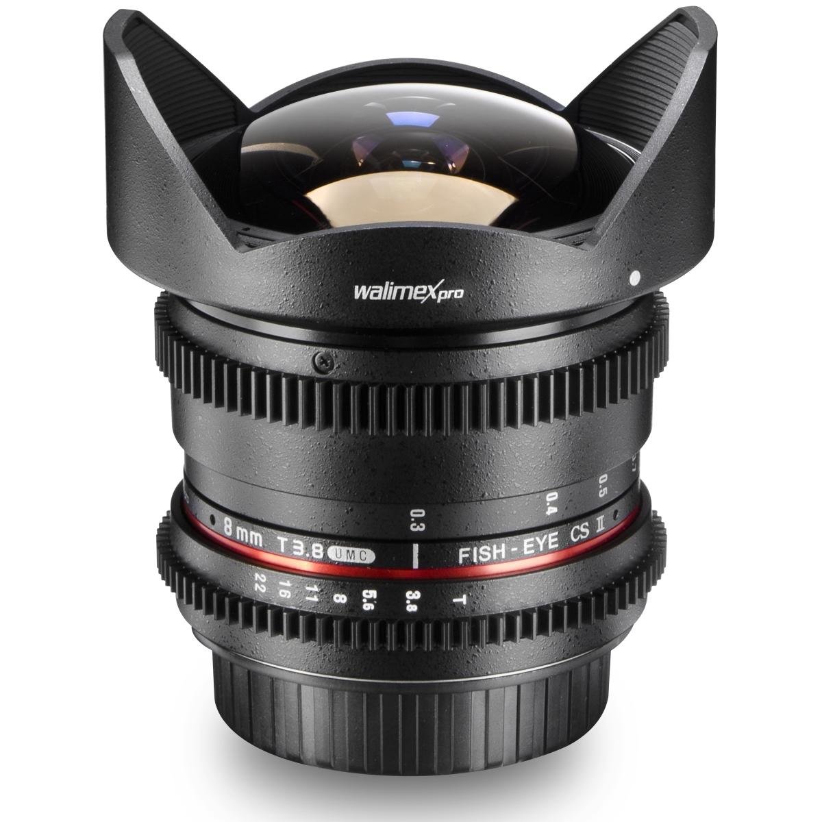 Walimex Pro 8 mm 1:3,8 VDSLR Fish-Eye II lens foto & video voor Nikon F