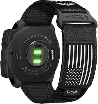 Y ld zlarla Sa lam Naylon Bantlar -  izgili Bayrak Tasar m  Garmin Instinct 2 G ne / g d  3 45 mm/ g d , 22 mm Spor Nefes Alabilir Bileklik Garmin Instinct Tactical/E 45mm/Tide/Esports i in