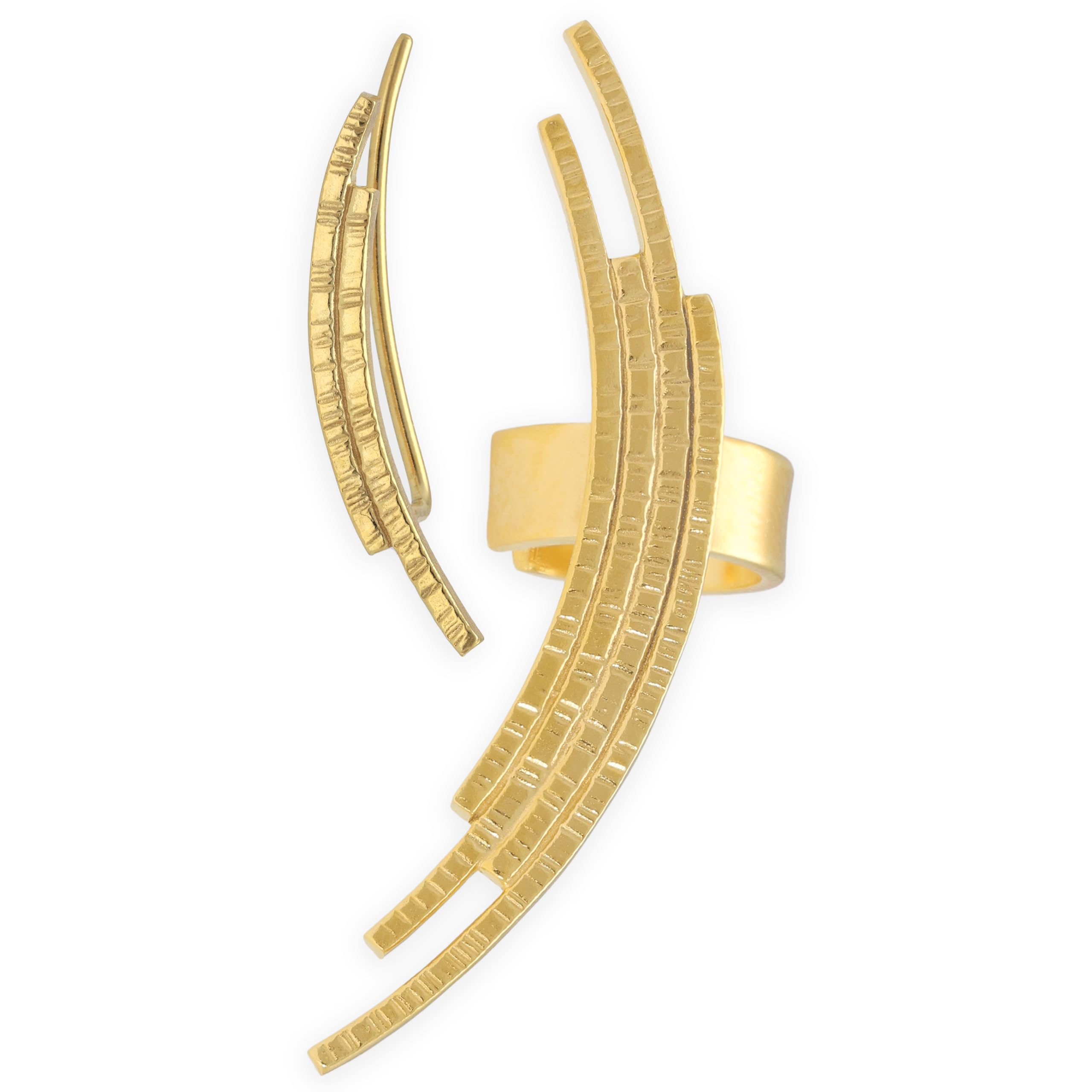 Asymmetrische Ear Cuff & Ohr Kletterer Ohrringe 925 Sterlingsilber - Trendiges Mismatched Design - Nickelfrei Hypoallergen - Handmade by Emmanuela