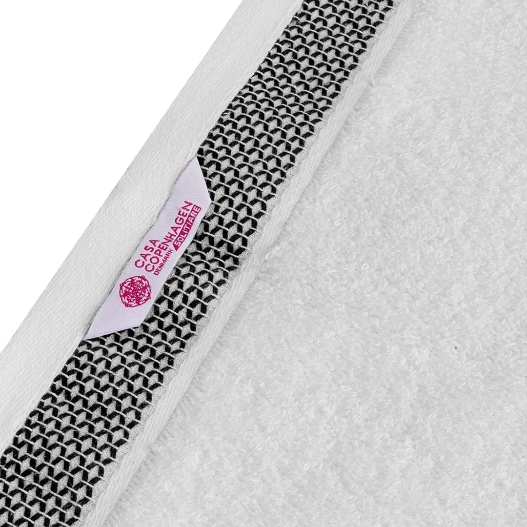 Casa Copenhagen Juego de 6 Toallas de baño 600 gsm, Blanco | Solitaire 100% algodón egipcio puro para baño, cocina y ducha: 2 toallas baño, 2 de mano, 2 paños (set regalo mujer y hombre)