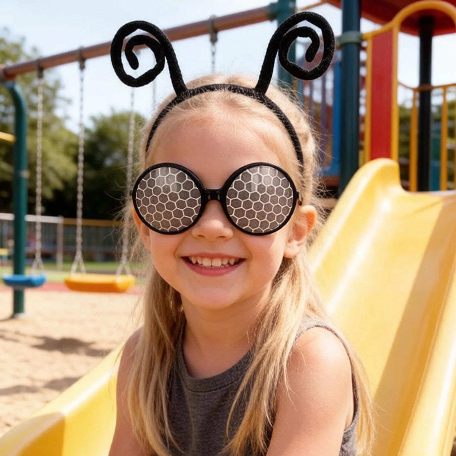 Juego de 2 diademas divertidas con antena de insectos + gafas de sol: incluye diademas temáticas de mariposas, abejas y alienígenas + gafas de sol novedosas. Adecuado para temporada de — view 7