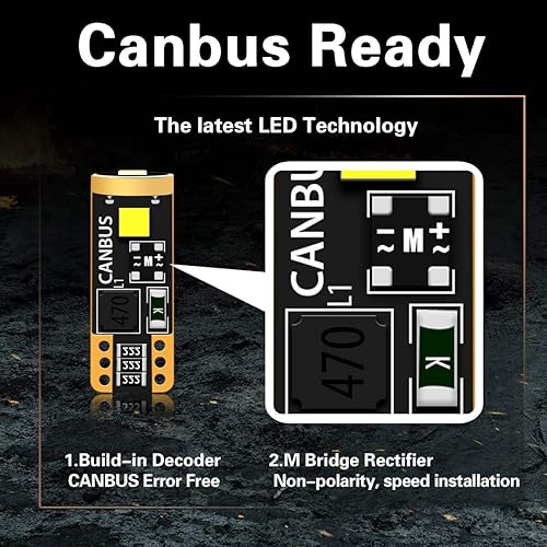 Miniatura 4 de LASFIT Bombillas LED Canbus 194 168 2825/921 912 W5W Kit combinado blanco Canbus, luz de matrícula y luz de marcha atrás combinada blanca, 6000 K