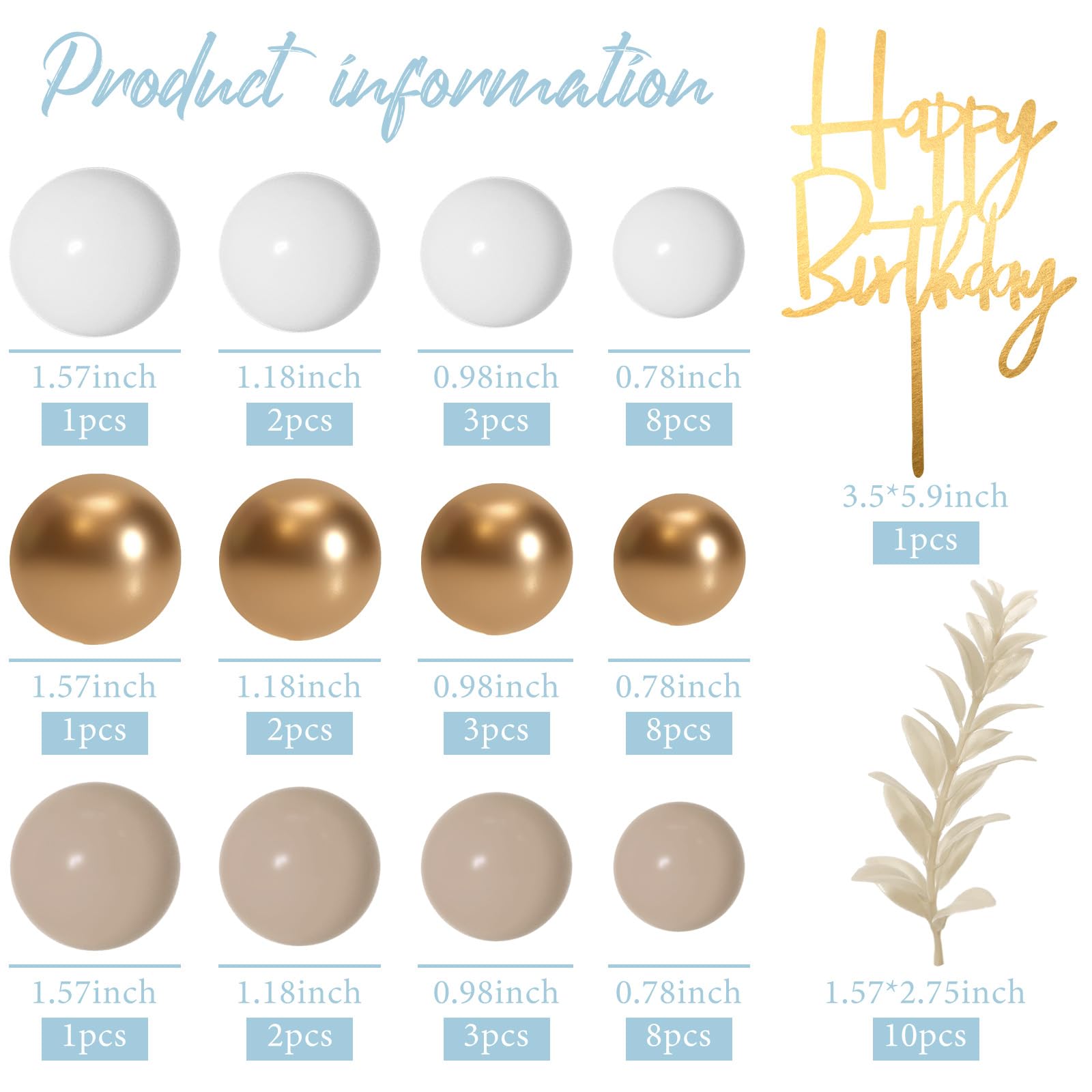 MIAHART Ball Cake Toppers Boho Grass Cake Topper Ball Cake Insert Decoration for Birthday Wedding Baby Shower Party Decorations Boho Themed Party Supplies53pcs - Image 2