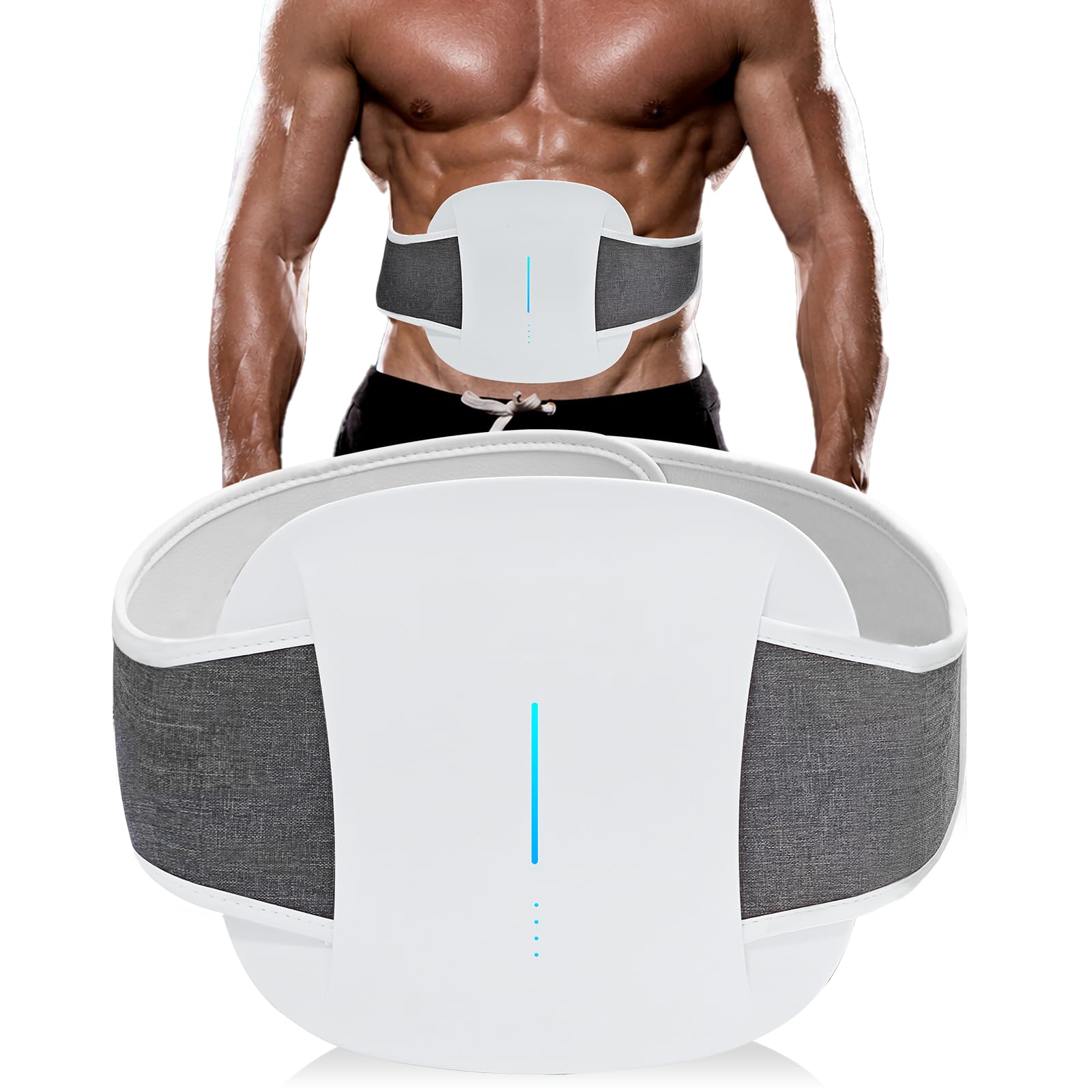 Elettrostimolatore Muscolare EMS, 3D Elettrostimolatore Addominali con 6 modalità 20 Livelli di Intensità, Stimolatore Muscolare con Riscaldamento A 3 Livelli, con Telecomando per Addominali