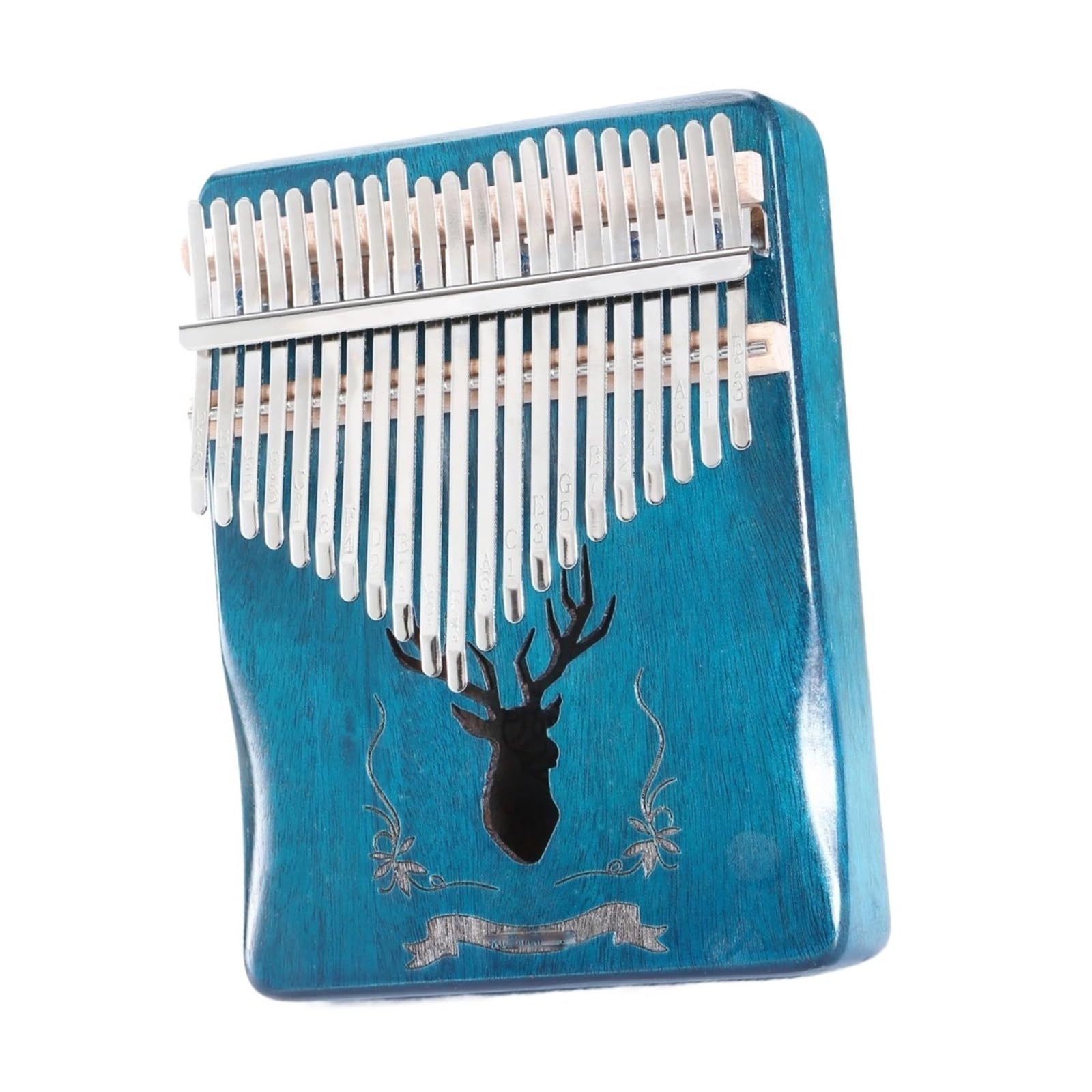 Kalimba 21 Klawiszowe Przenośne Pianino Kciukowe Profesjonalnie Strojone Kalimba(Reindeer blue)