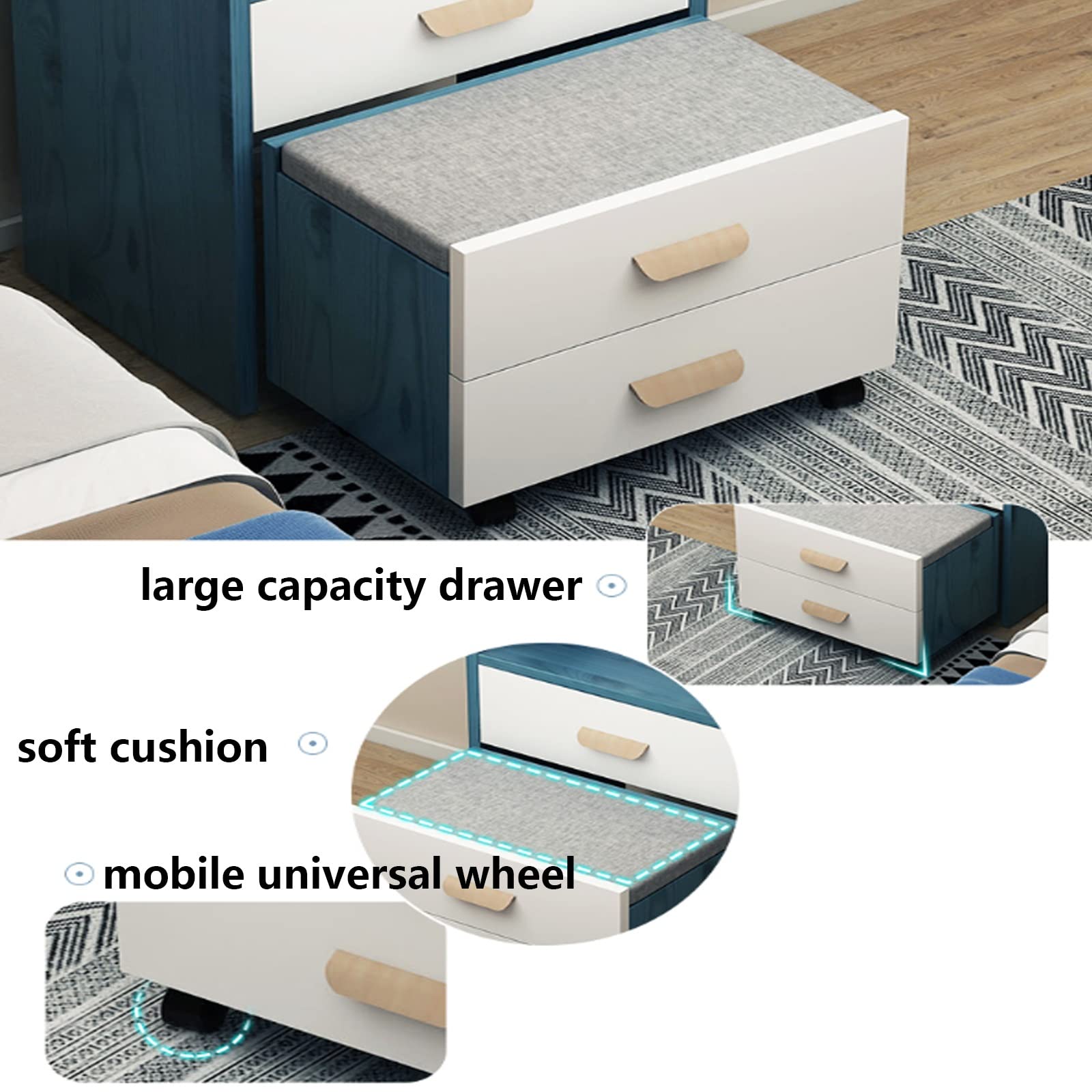Multifunktionaler Schminktisch, Schlafzimmer, Klapptisch, Schminktisch, Makeup Tisch Set , Nachttisch, Aufbewahrungsschrank, Schminktische, Kleiner Schminktisch Mit Schubladen, Kleine Kommode ( Color