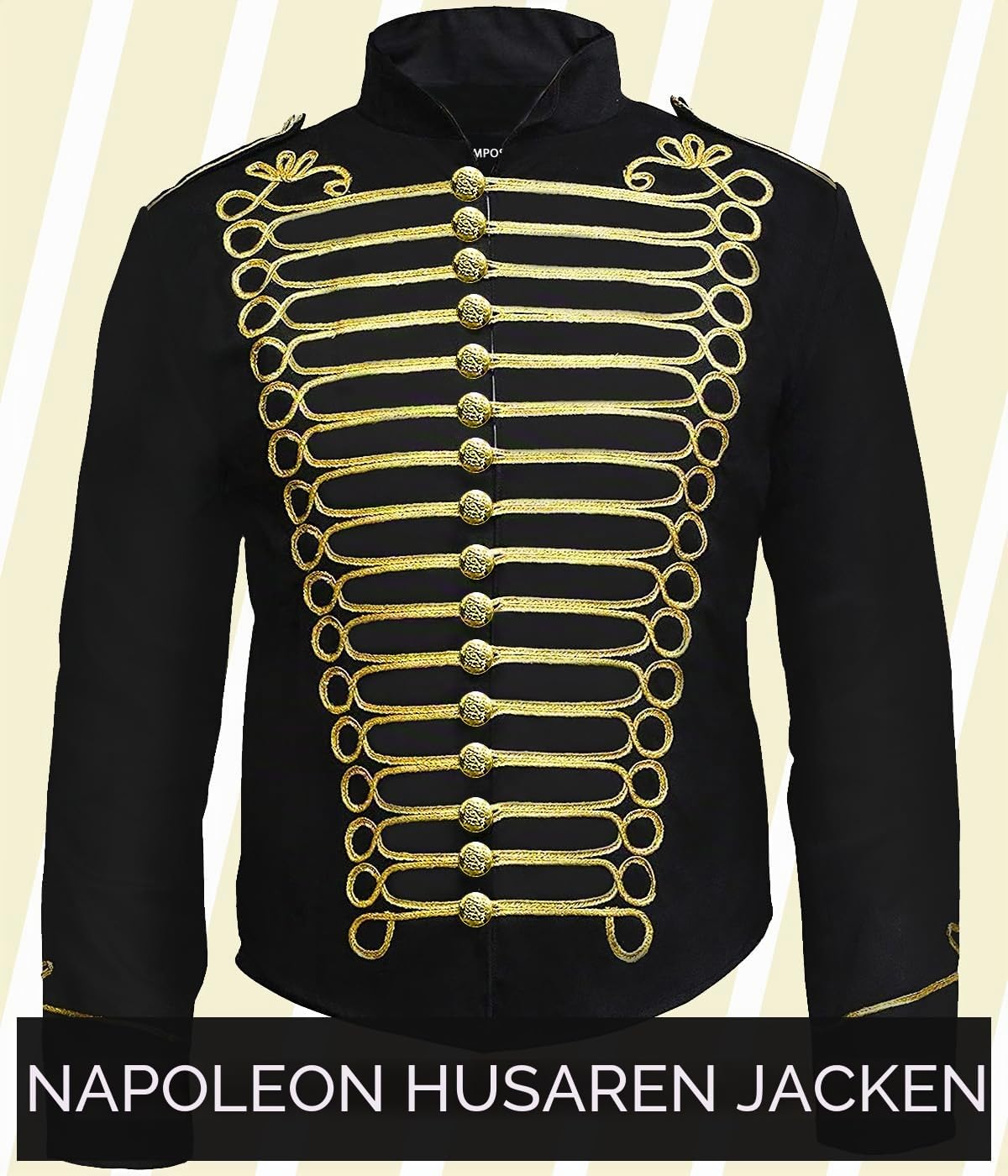Pamposh Steampunk Hussar Napoleon Military Drummer Parade Jacke