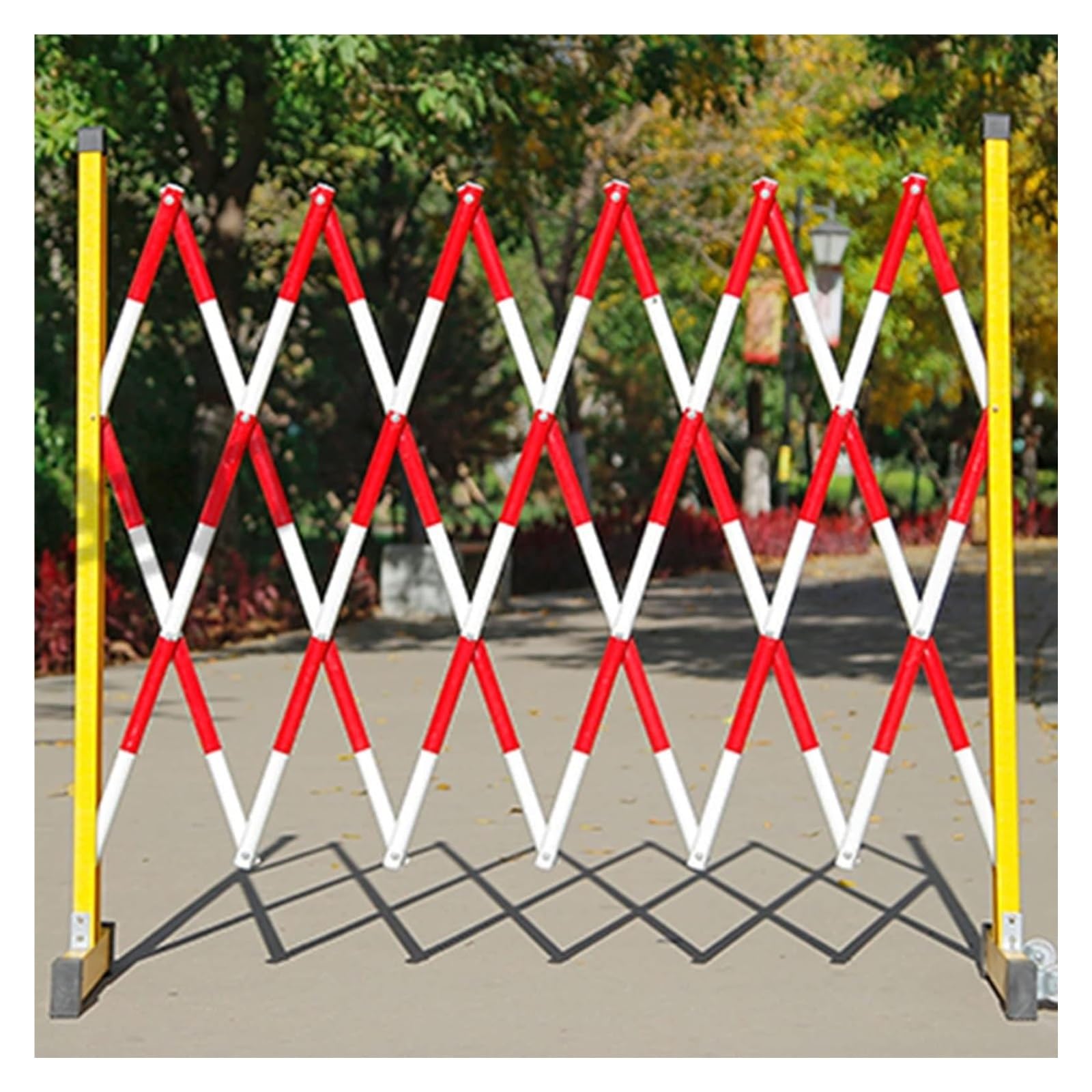 Barrière métallique extensible rouge 120x400cm pour sécurité