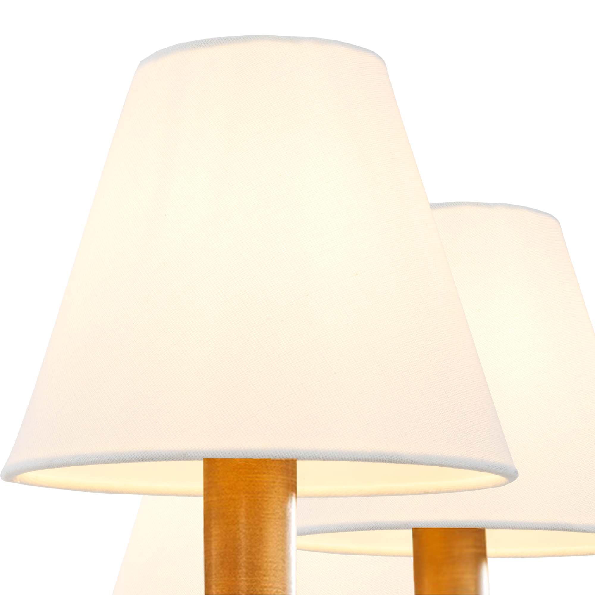 NICO Lot de 2 petits abat-jours cylindriques modernes à clipser en lin Blanc cassé 15,2 x 7,6 x 12,7 cm