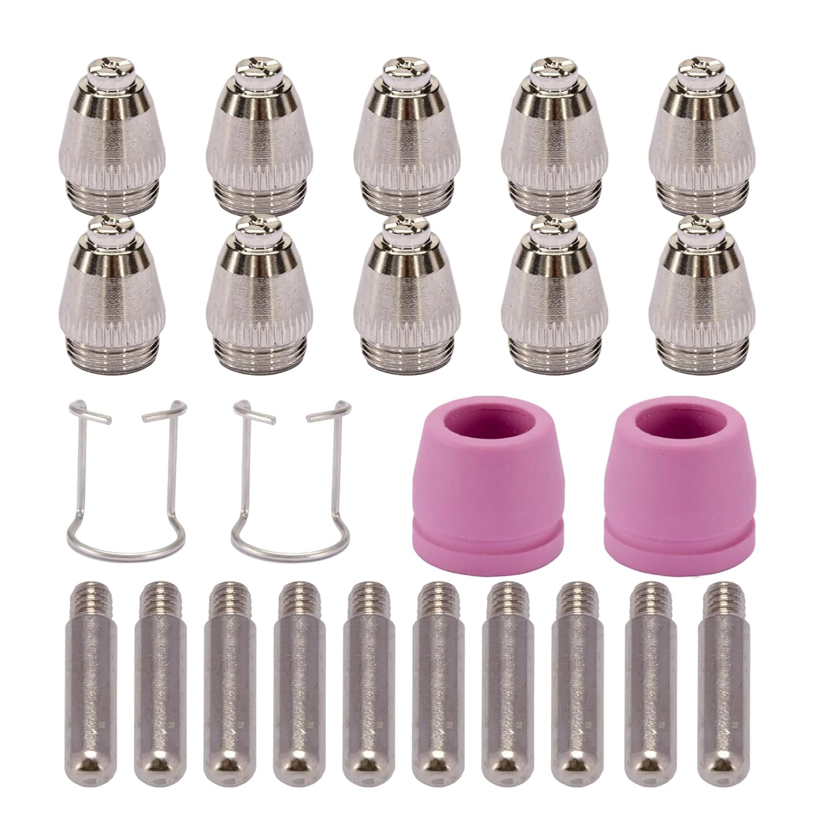 24PCS Welding Nozzle Set Accuracy Machined Lonized Cutter Replacement Upgrades for Cut Easy Replacement Parts Metal Welding Nozzle for Lonized Cutting