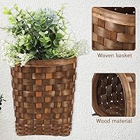 Vista 3 de Kichvoe Cesta colgante de puerta: Cesta colgante de mimbre para pared, cesta de flores de frutas y verduras, cesta de granja para decoración de baño