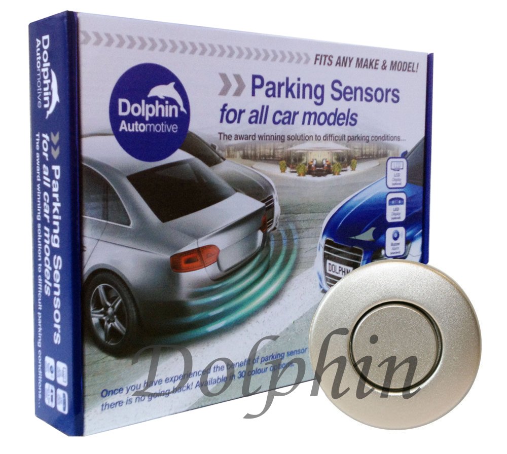 Dolphin Automotive DPS400 Reverse Parking Sensors Auto Express Award Winning In 32 Colours 4 Ultrasonic Radar Sensors Kit Audio Alert System Matt & Gloss Black +30 More Colours (Champagne)