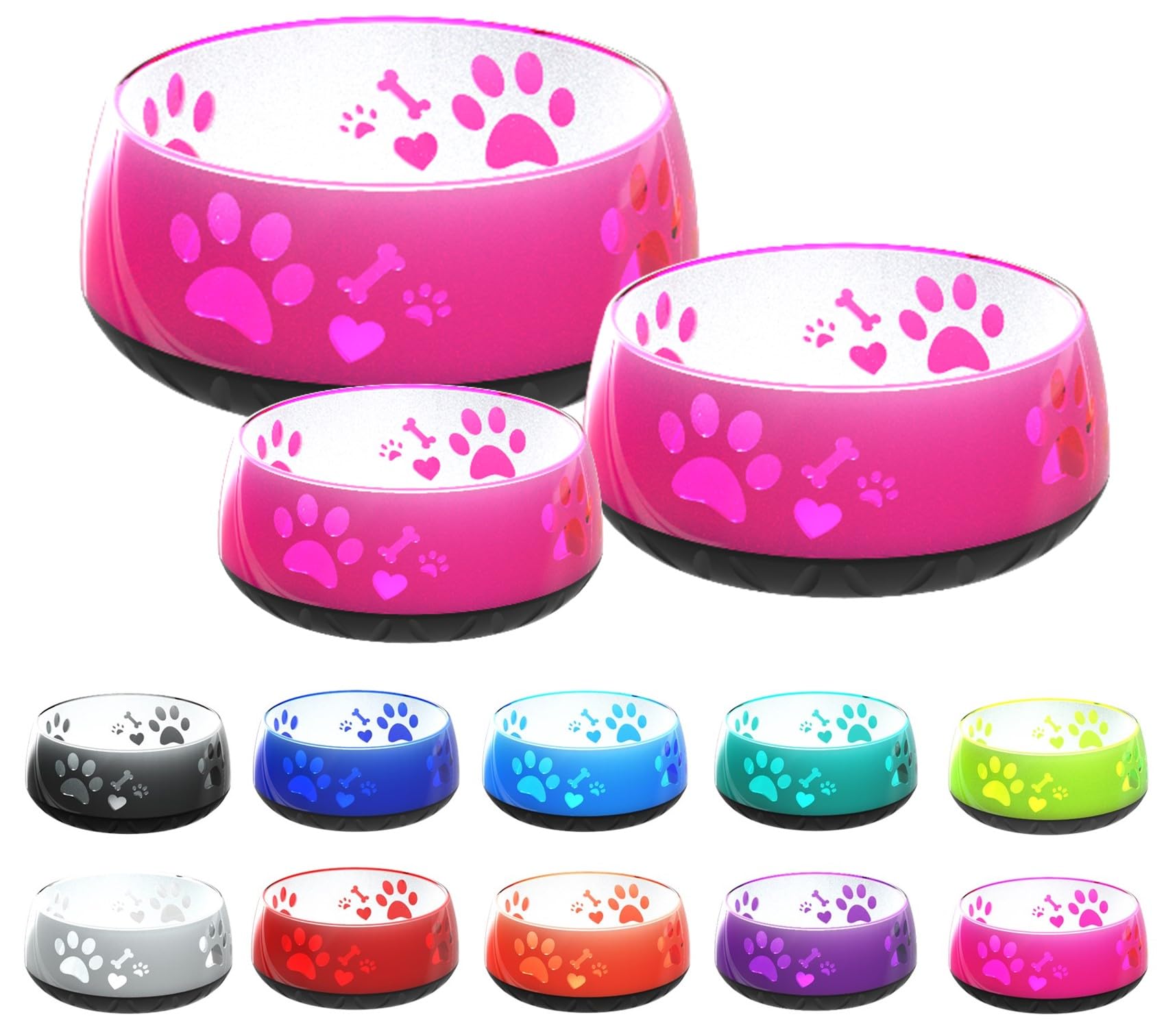 Hundenapf für Kleine und Große Hunde - Futternapf/Trinknapf S/M/L Rutschfest (M 1010ml für Mittlere Hunde, Pink)