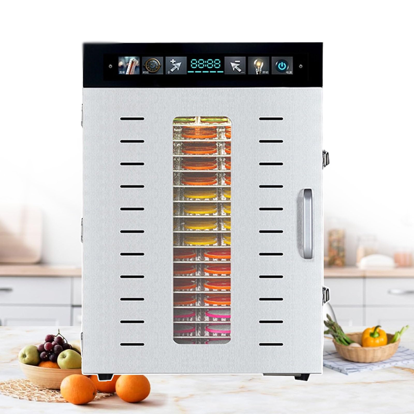 16/20 Tray Food Dehydrator, Electric Food Dryer Machine with 30-90℃ Adjustable Thermostat and 24H Digital Timer, Fruit Meat Drying Machine
