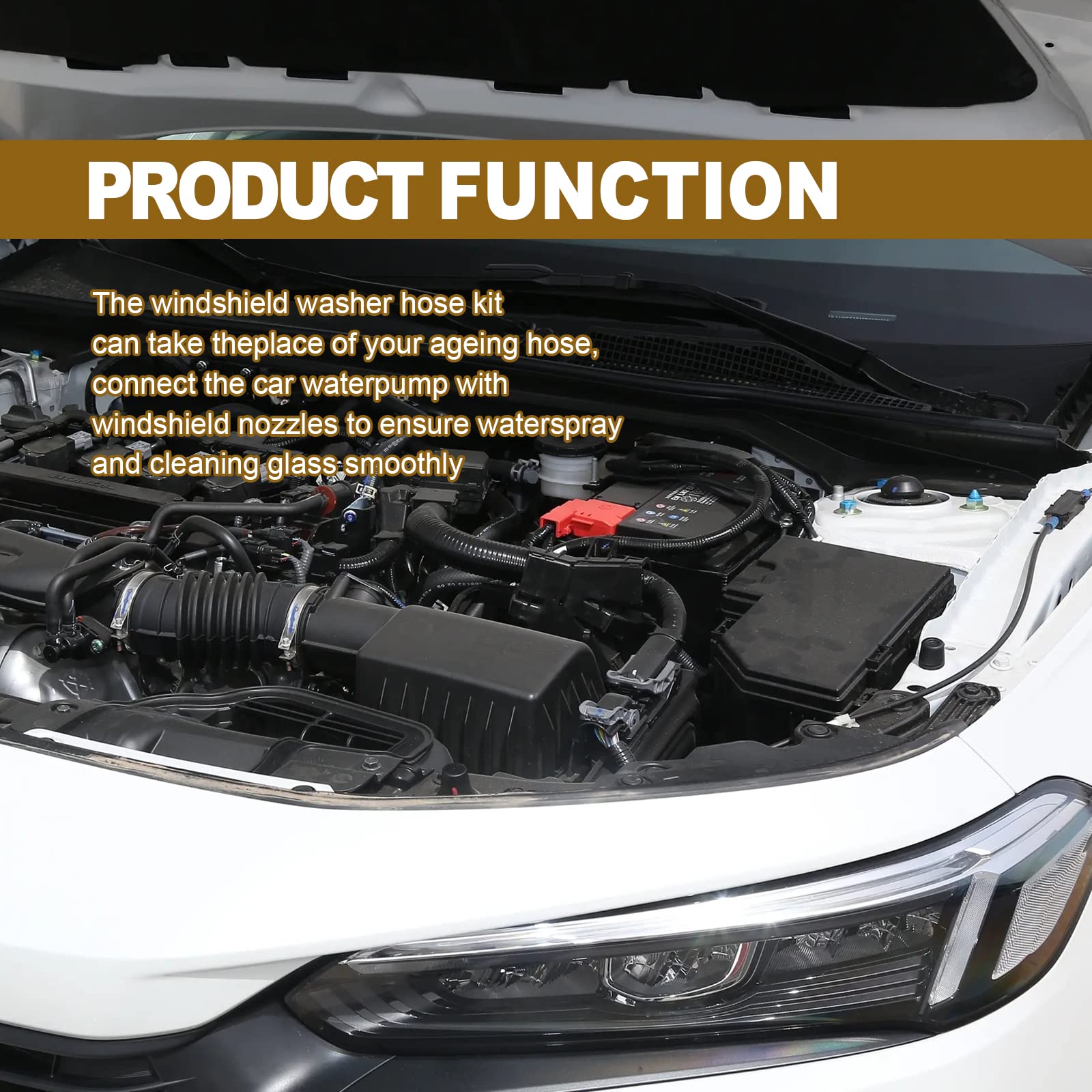 12-Piece Windshield Washer Hose Kit - 4 Meter Rubber Hose With I/T/Y Connectors, Universal Fit For Most Cars