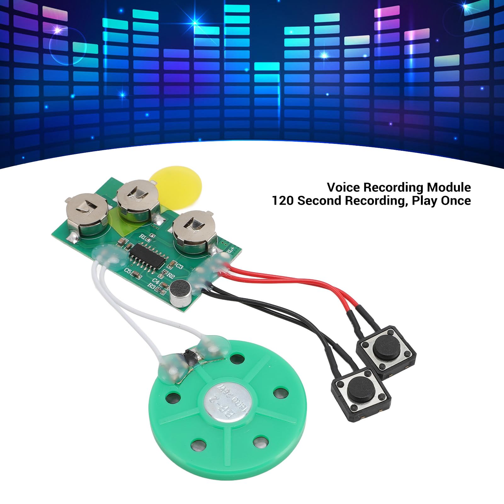 120 Secondes Chipe de Carte de Voeux DIY - Module de L'enregistreur Sonore avec Haut-Parleur, Musique de Module D'enregistrement de la Voix de Musique pour Cartes de Noël,
