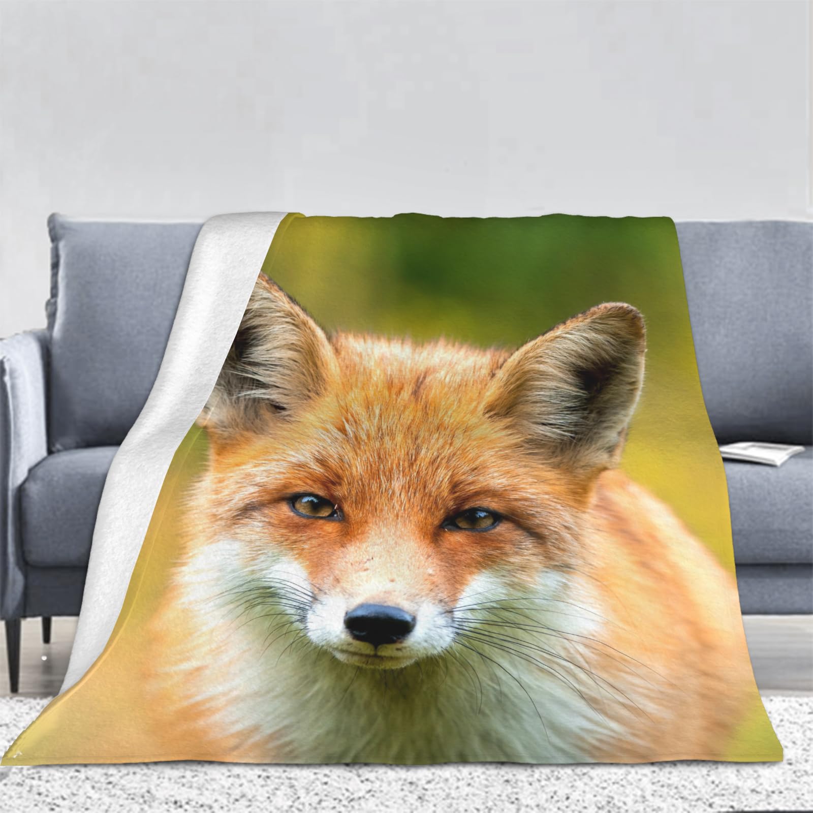 Ptcta Women's 3D Fox Throw Blanket, Animal Soft Fleece Blanket Throws For Bed, Bedroom, Sofa, Couch, Yoga, Camping, Car And Outdoor Travel 150X200 Cm