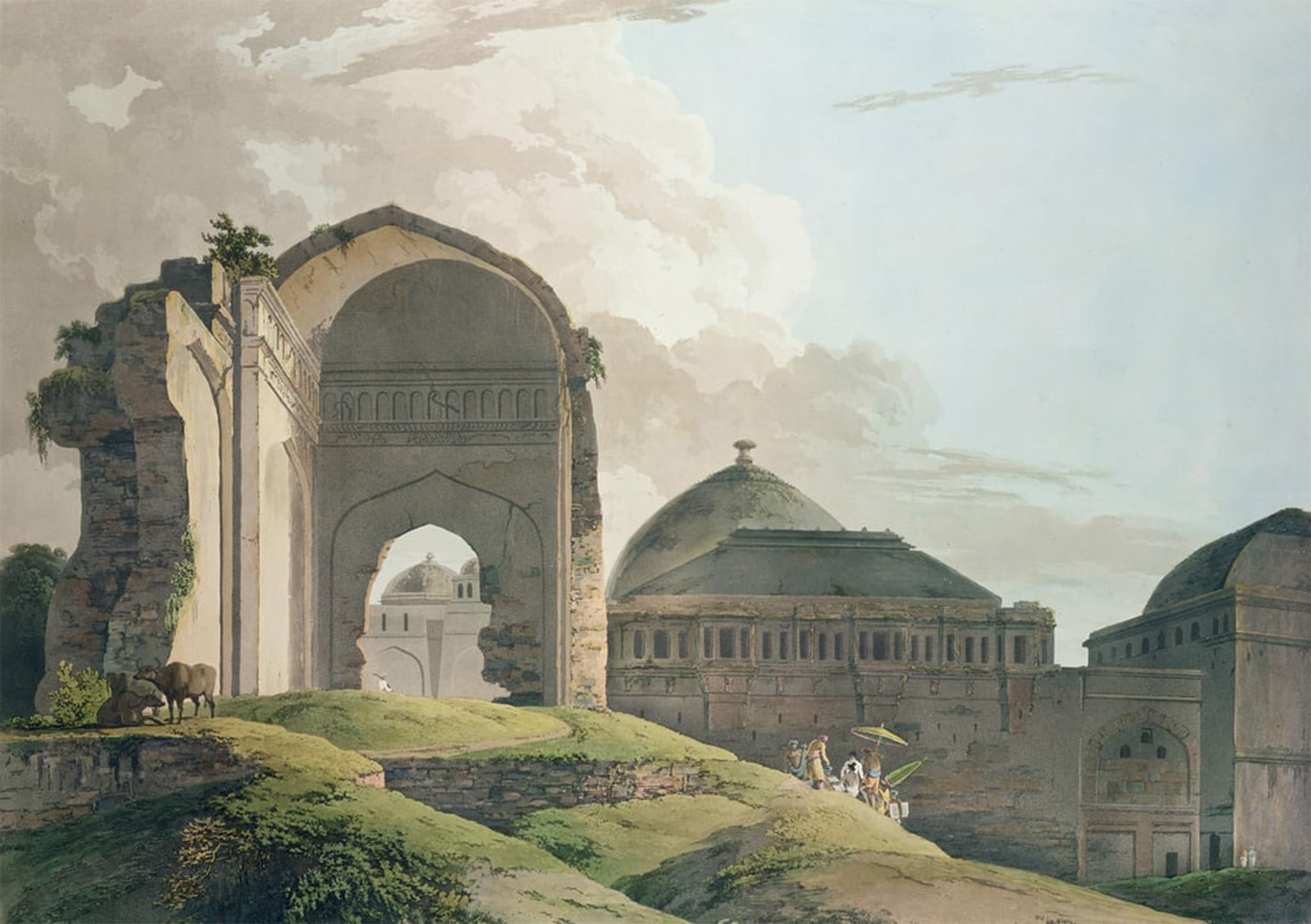 SERENDIPITP Vintage Wall Art Canvas Nordic Poster Canvas Print Picture the Ruins At Madurai by William Daniell Wall Art Poster for Home Decor 60x90cm