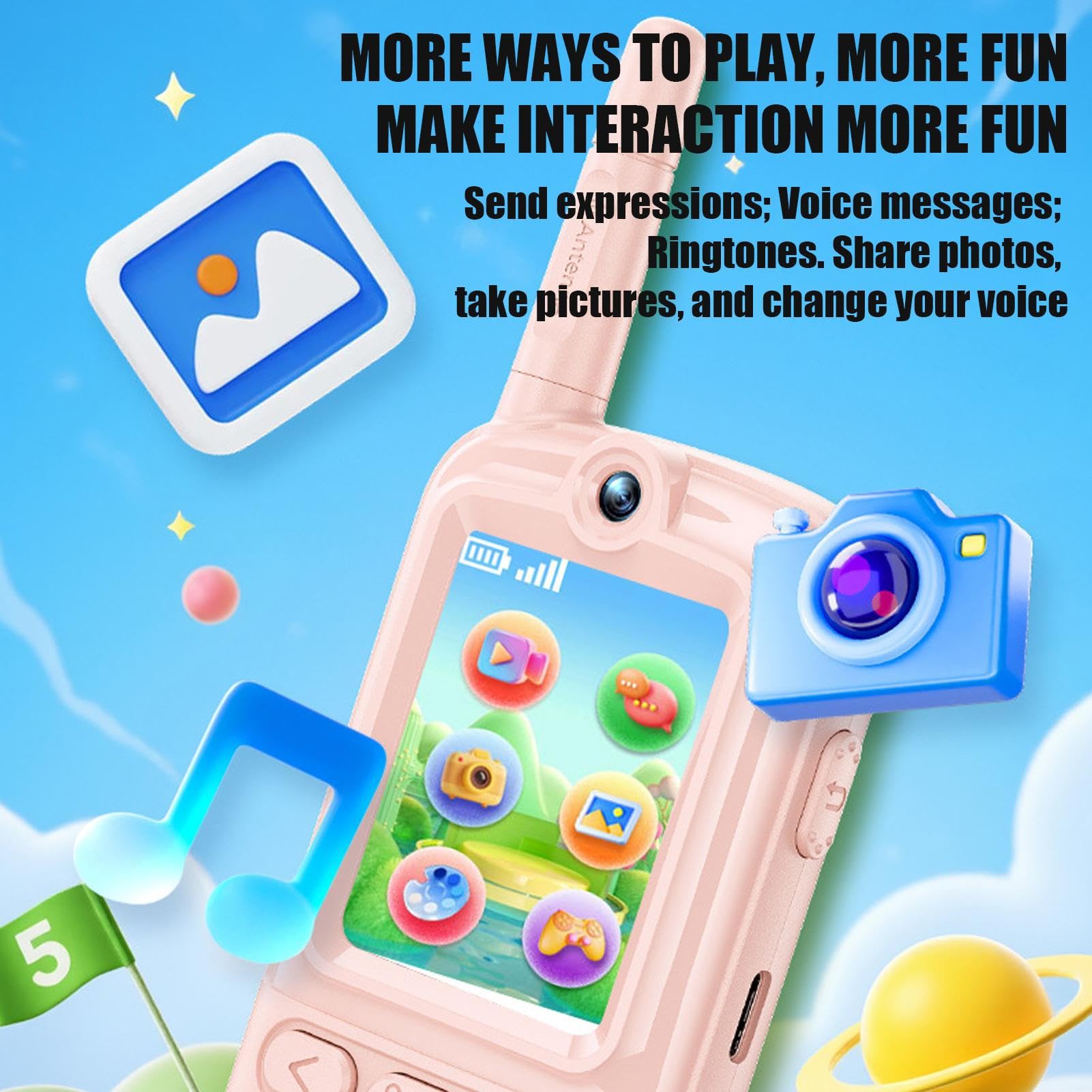 Walkie-Talkies Vidéo 2 Pièces Rechargeables Jouet Intérieur Extérieur