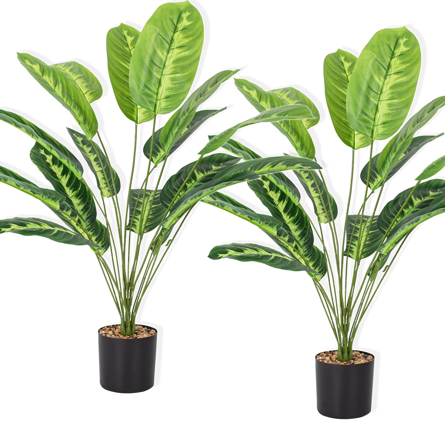 TIUNASIN Artificial Banana Tree 32 Inch 2 Pack