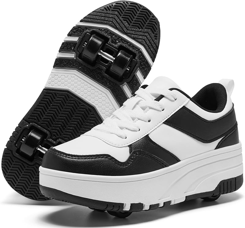 Zapatos de patín para niños, niñas y niños, zapatillas de moda con ruedas desmontables