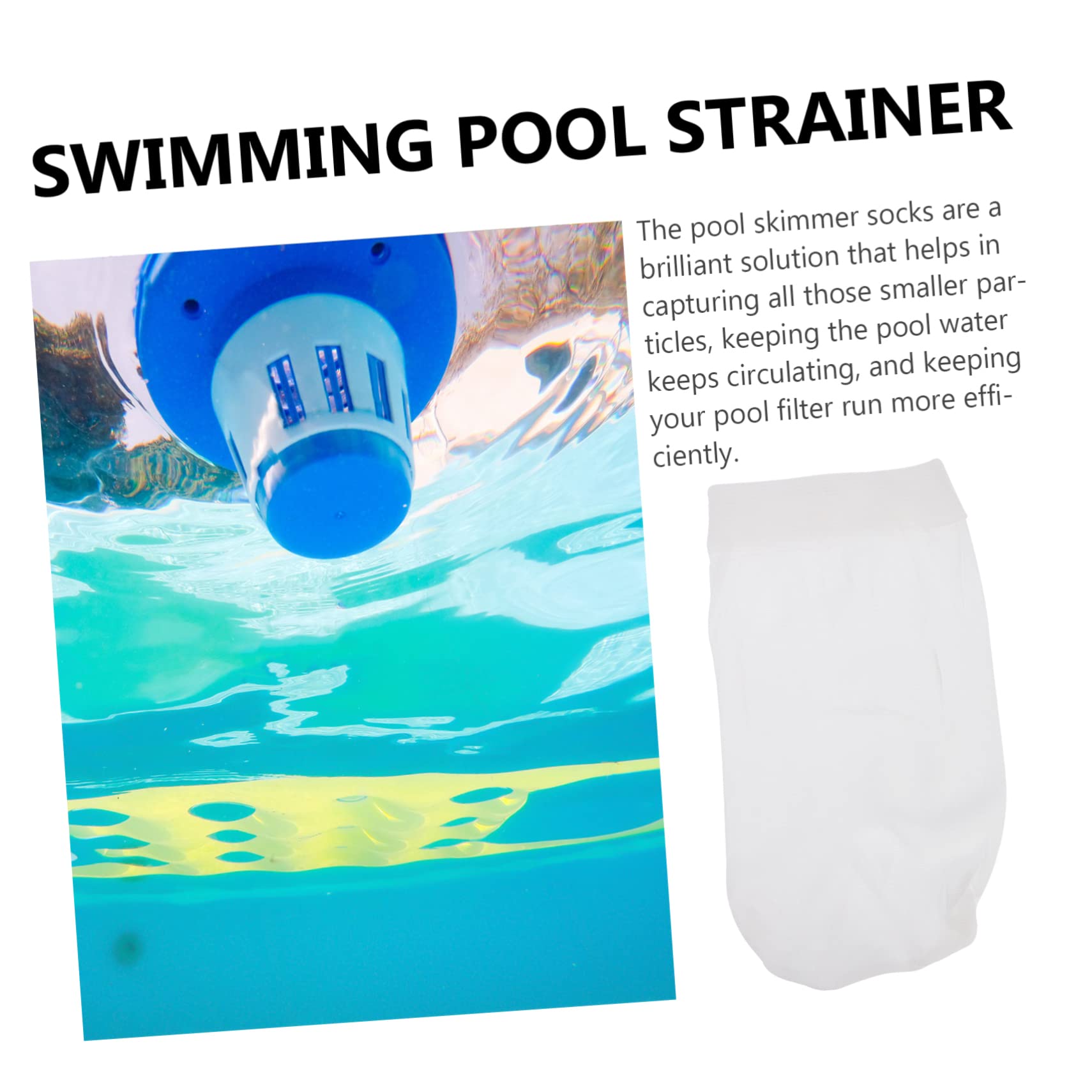 BESTonZON 5 Ensembles Chaussettes De Filtration pour Piscine De Élastiques pour Écumoire Filets De Nettoyage pour Intérieures Et Extérieures Spa Et Bains À Remous 8 Pièces * 5