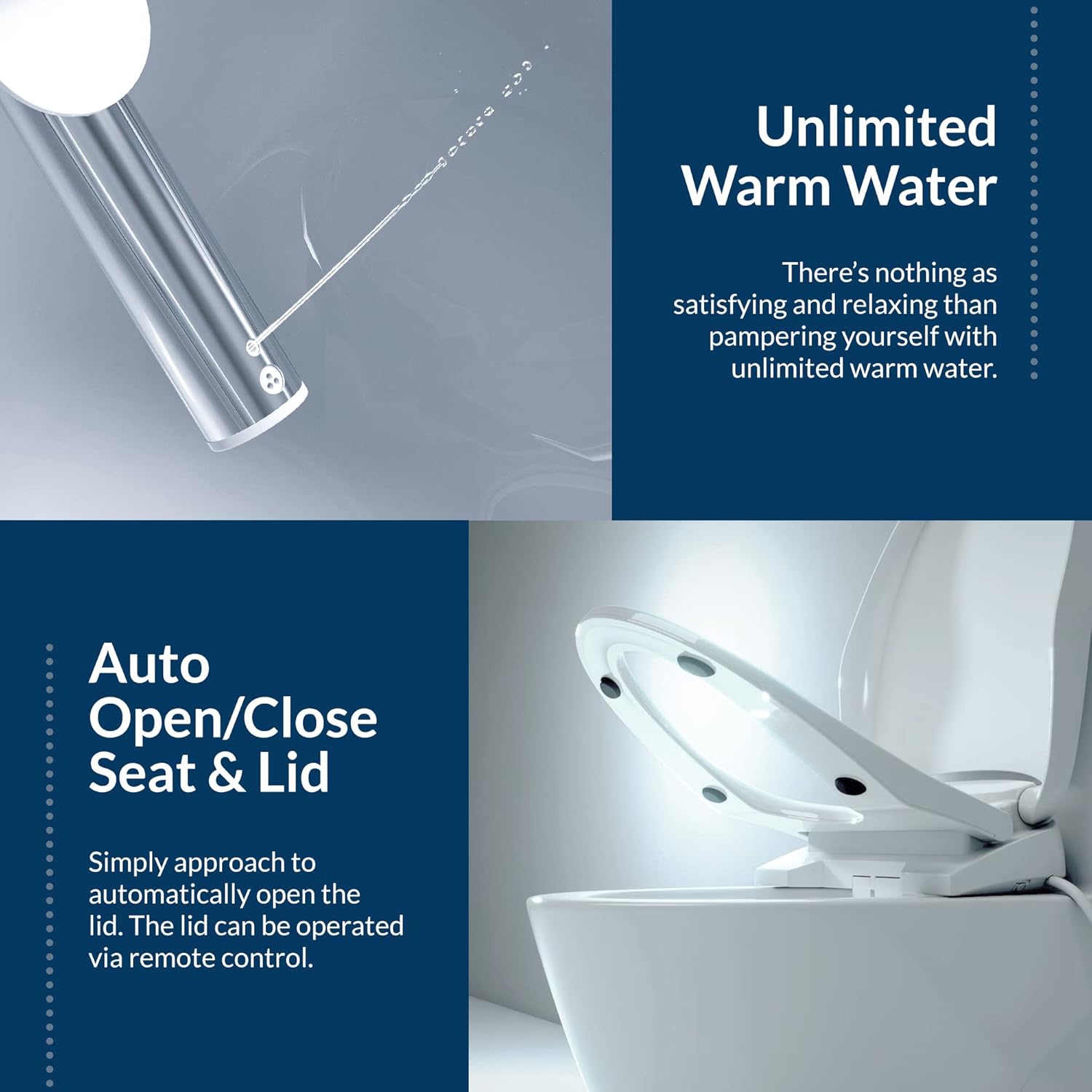 BioBidet White Elongated Electric Bidet Toilet Seat with Remote