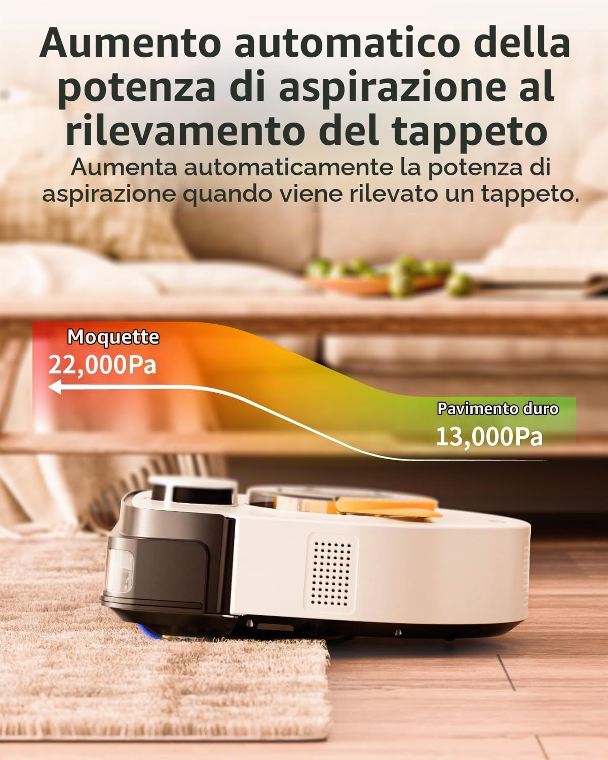 UBPET Aspirapolvere Robot 22000 Pa per Peli di Animali su Tappeti e Pavimenti, Robot Pulitore Automatico con Navigazione LiDAR, Controllo App, Ricarica Automatica