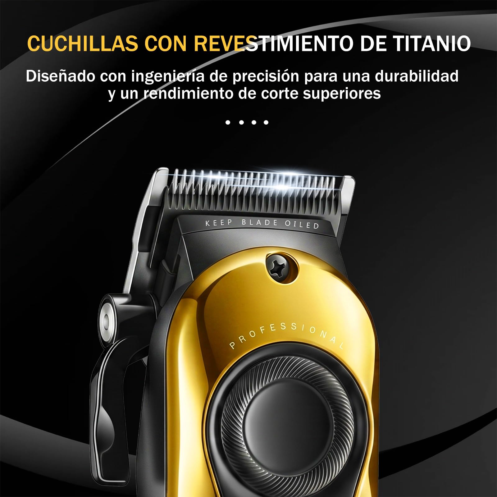 VGR 170 Maquina Cortar pelo Profesional, Palanca de Ajustable, Titanio | Recortadora Inalámbrica Para Hombre Con 2 Cubiertas Modulares, Cuchilla Con Recubrimiento De Titanio, Carga USB, Pantalla LED