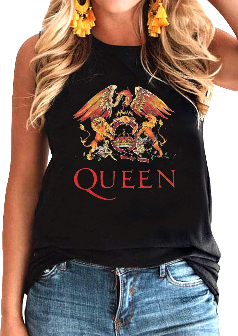 Women Vintage Rock Band Shirt Summer Graphic Tees Freddie Cute