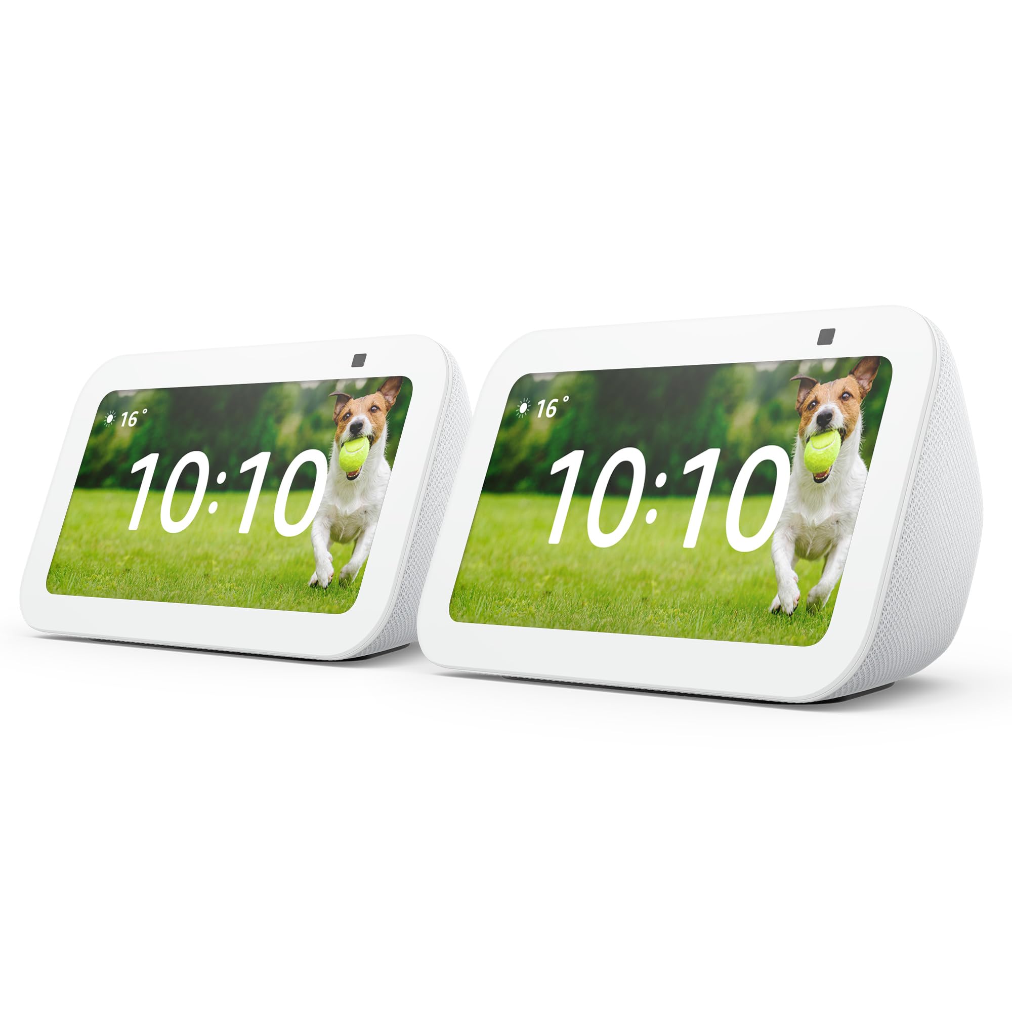 Echo Show 5 (3.ª generación) | Pantalla táctil inteligente con Alexa diseñada para controlar tus dispositivos de Hogar digital y más | Blanco (Paquete de 2)