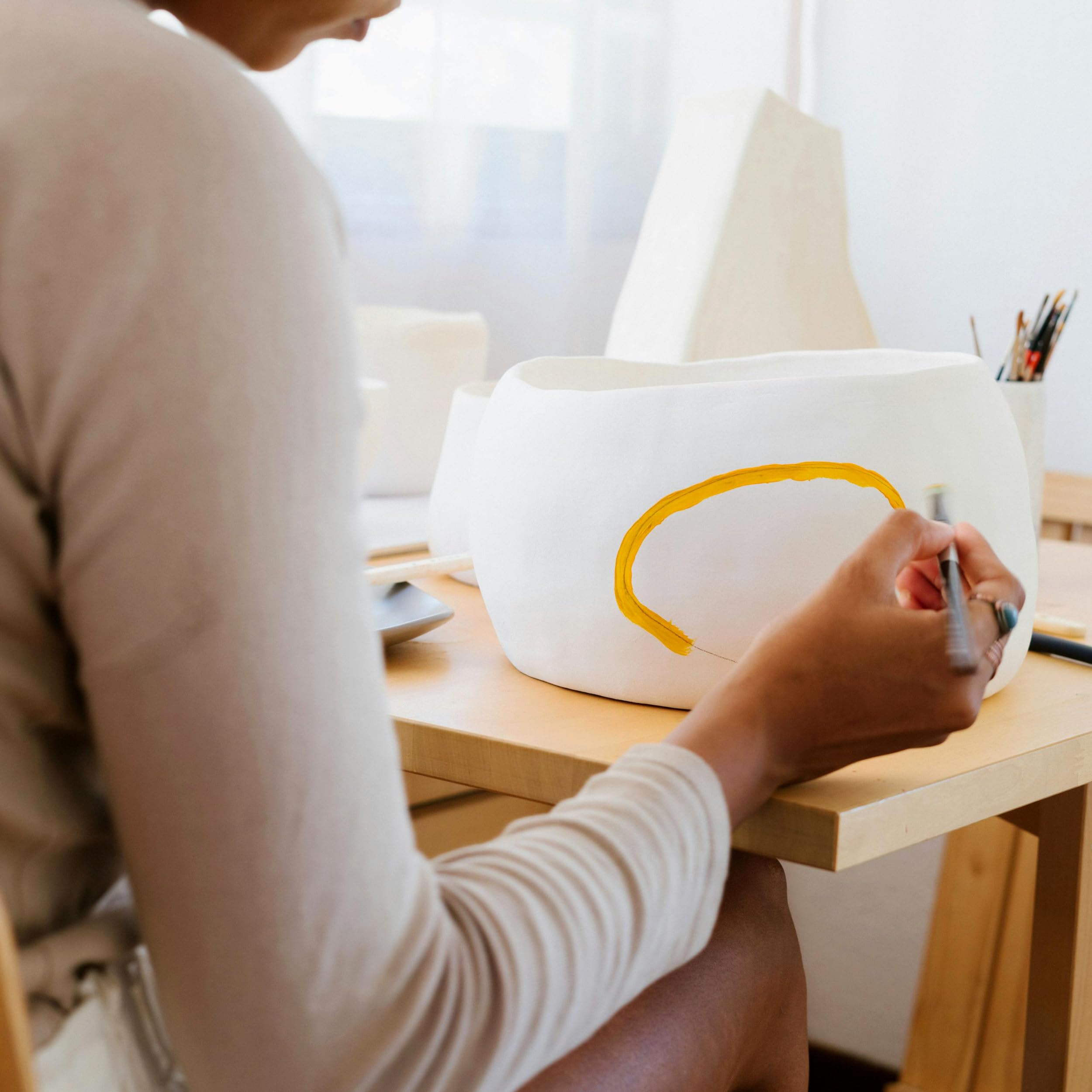 Artnova Keramik-Set: Lufttrocknender Ton, Acrylfarben, Pinsel & Schnellstartanleitung für kreative Familienunterhaltung & DIY-Projekte