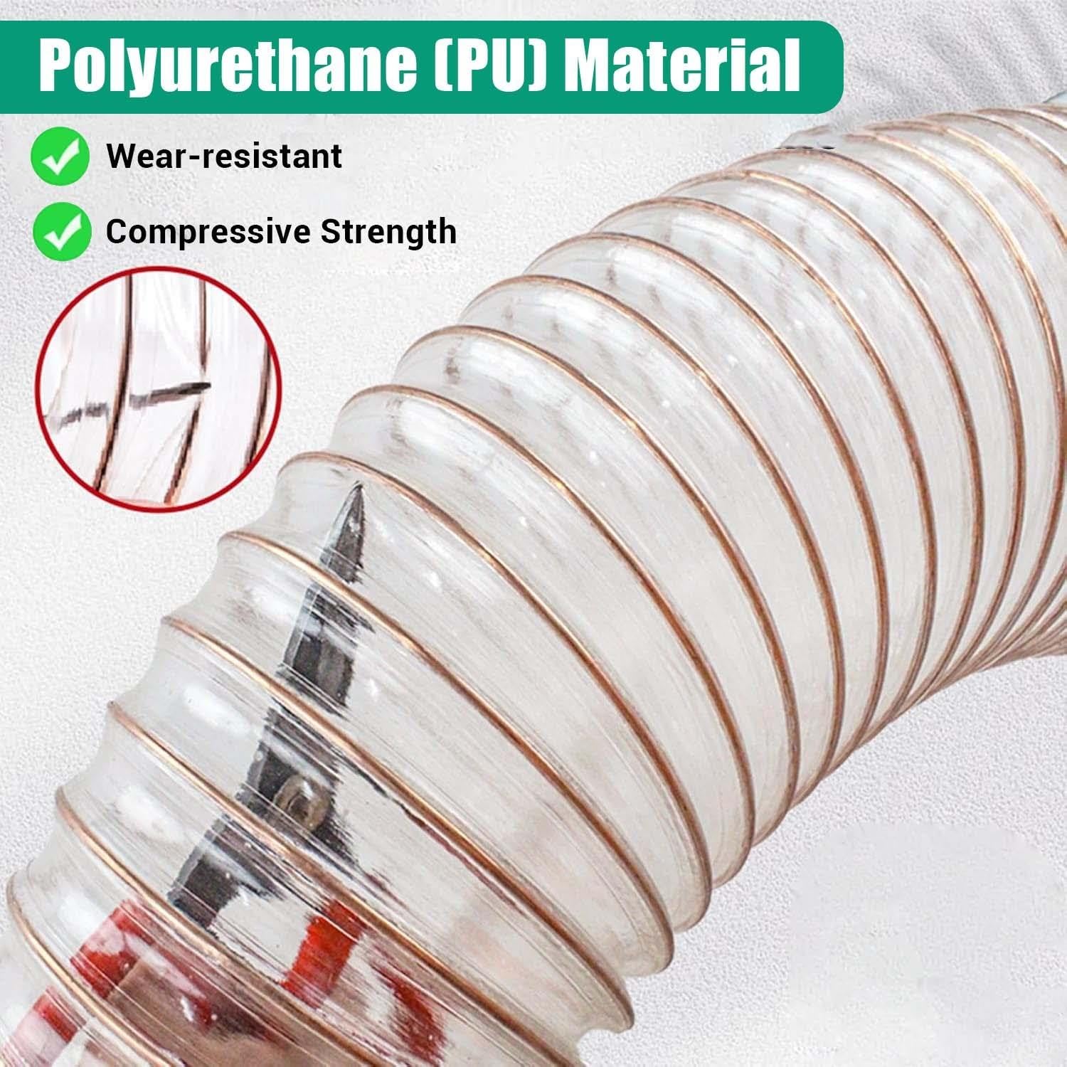 Flexible Manguera Recolección Polvo, PU Tubos Aspiración Transparente