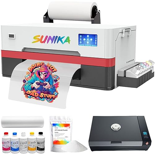 A3 DTF Printer, Direct to Film 13-inch DTF Transfer Printer with XP600 Print Head and White Ink Circulation,Semi-Automatic Cleaning Module for DIY Print T-Shirts